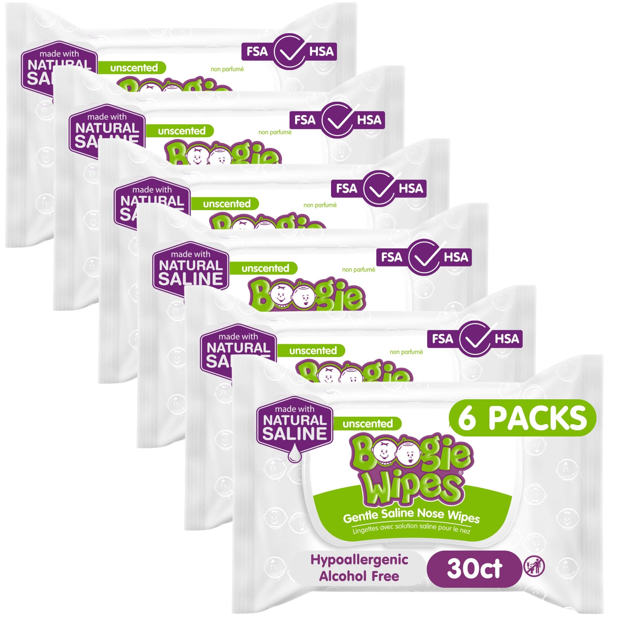 Baby Wipes Unscented by Boogie Wipes, Wet Wipes for Face, Hand, Body & Nose, Made with Vitamin E, Aloe, Chamomile and Natural Saline, 30 Count, Pack of 6 Unscented 1 Count (Pack of 180)