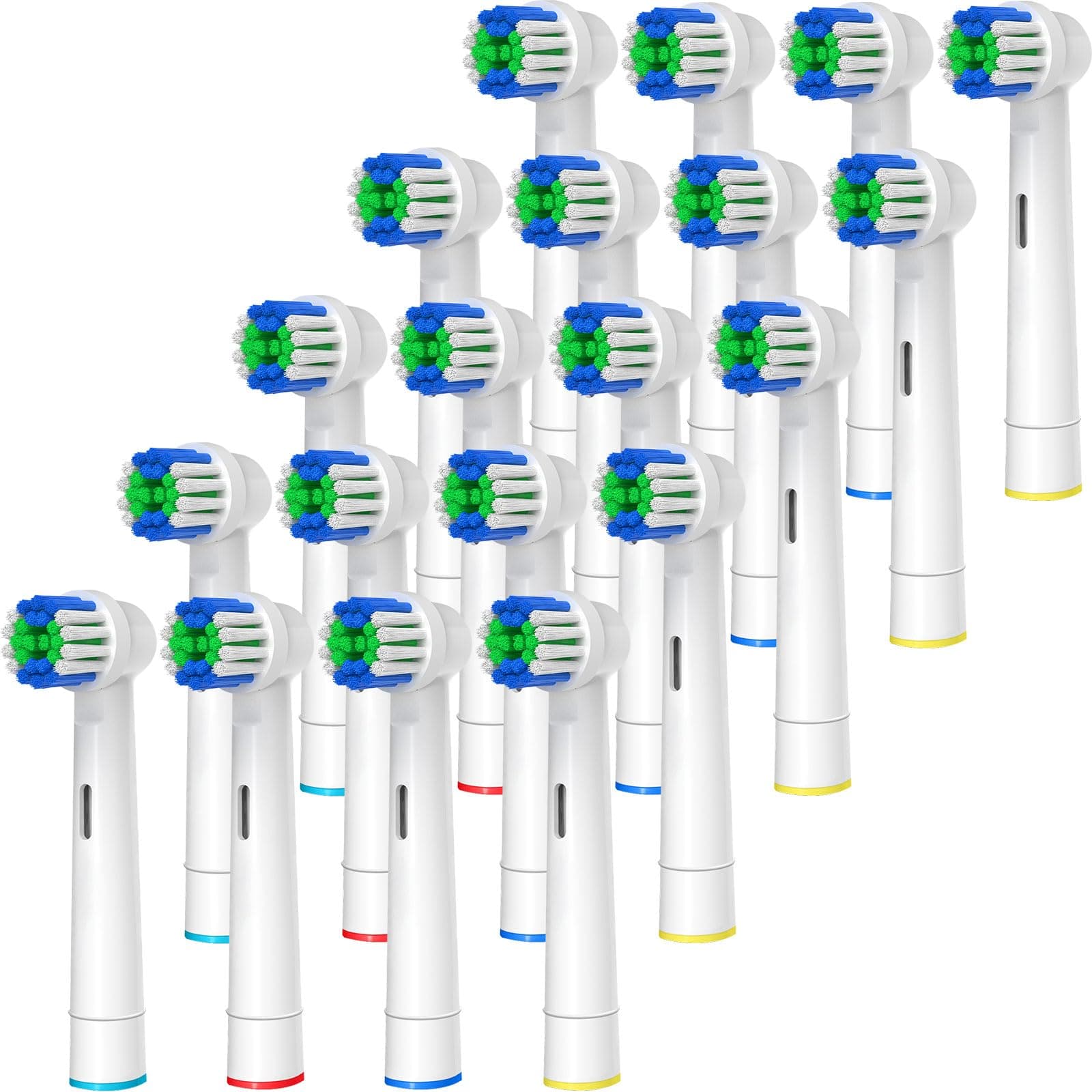 Replacement Toothbrush Heads Compatible with Oral-B Braun, 20 Pcs Professional Electric Toothbrush Brush Heads for Oral B Replacement Head Refill Pro 500/1000/1500/3000/3757/5000/7000/7500/8000 White 1 Count (Pack of 20)