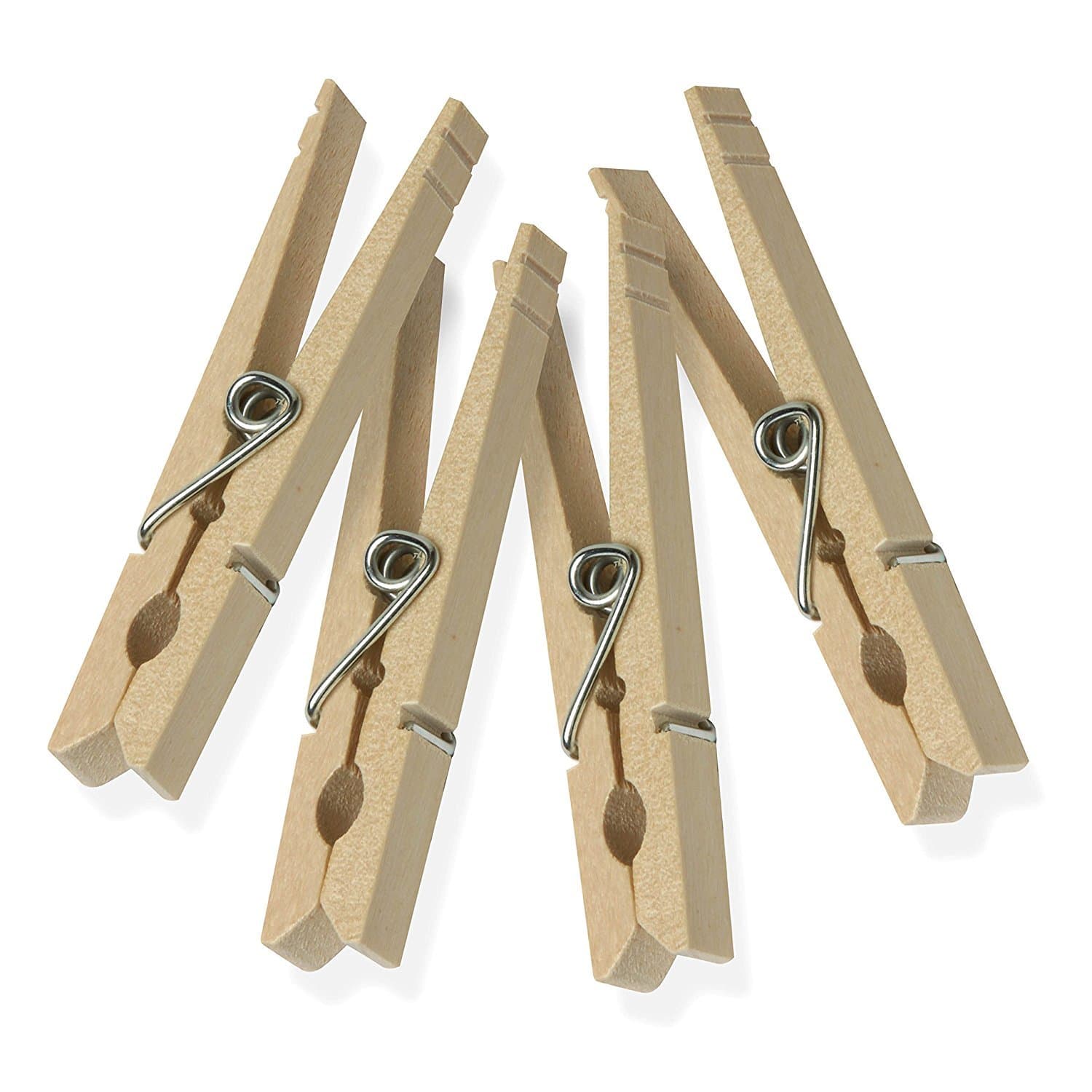 Honey-Can-Do DRY-01374 Wood Clothespins with Spring, 24-Pack, 3.3-inches Length,Brown Medium (24 Count) Wood Clothespins