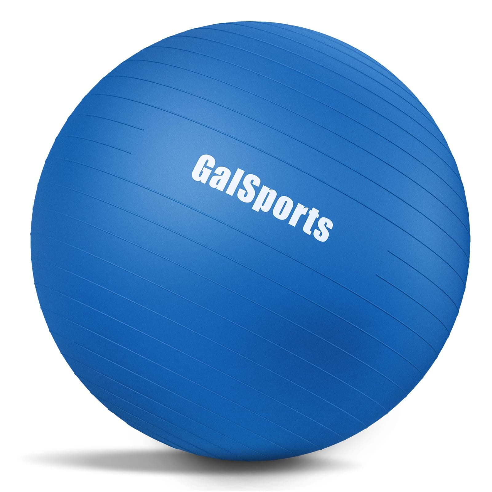 GalSports Anti-Burst Slip Resistant Stability Ball - Swiss Ball for Home Gym & Physical Therapy Blue L(26ines/65cm/With Pump)