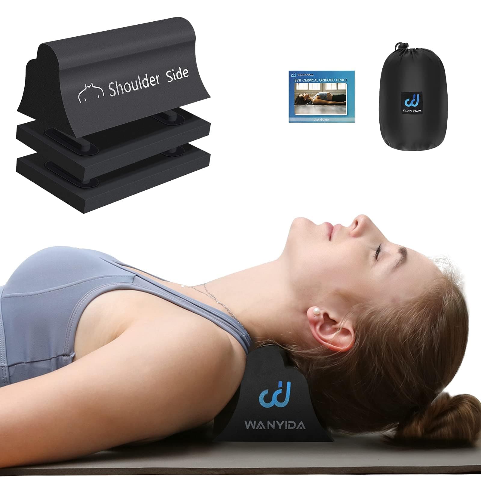 WANYIDA Neck and Shoulder Relaxer, Neck Stretcher Chiropractic Pillows for Pain Relief, Cervical Traction Device for Cervical Spine Alignment,FSA HSA Eligible