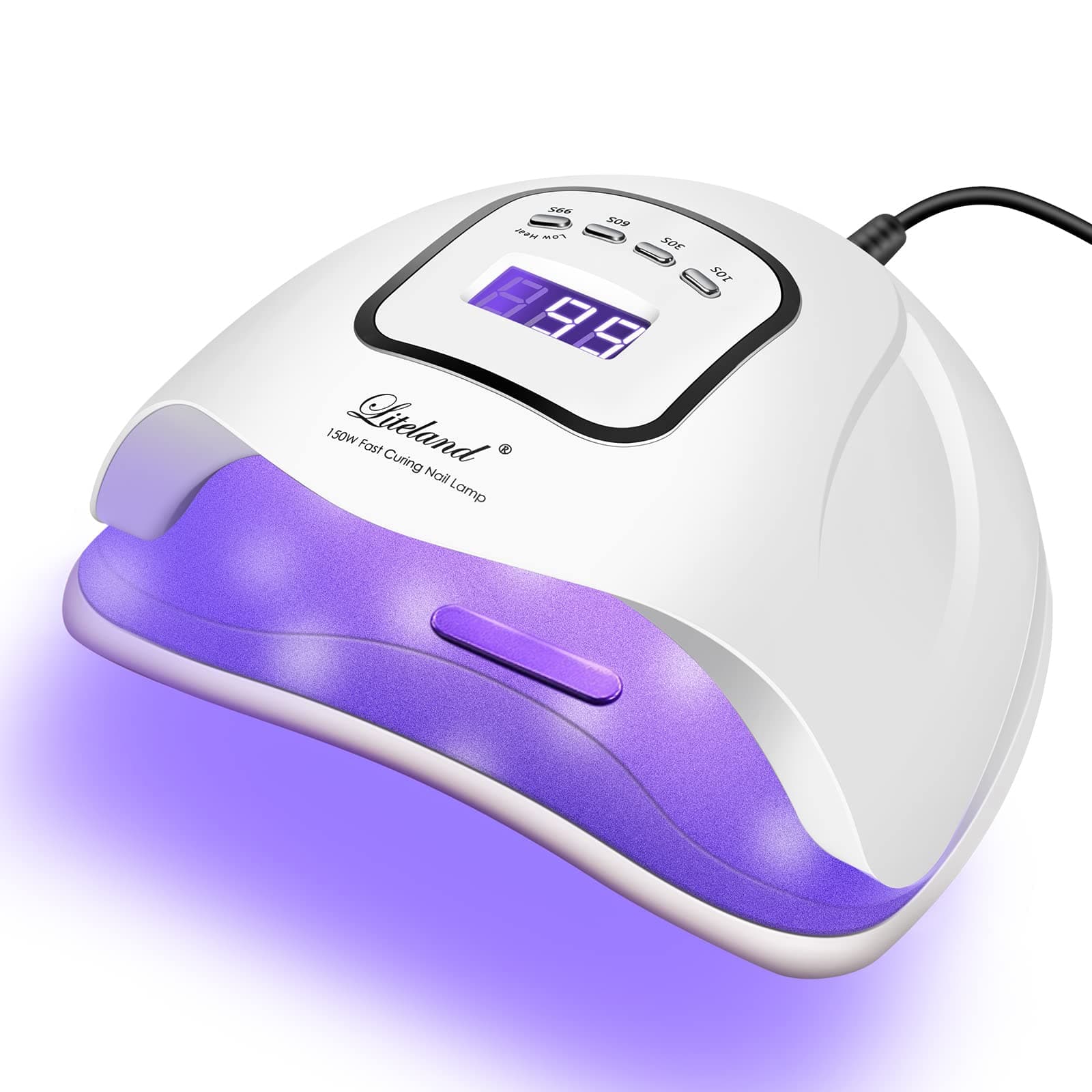 UV Gel Nail Lamp,150W UV Nail Dryer LED Light for Gel Polish-4 Timers Professional Nail Art Accessories,Curing Toe Nails White