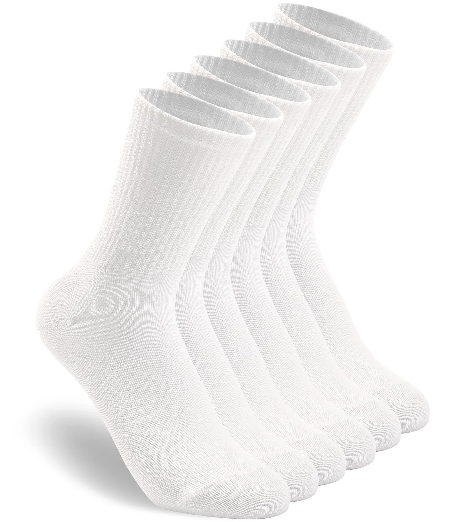 HAVE A TREE 3-6 Pack Womens Crew Lightweight Thin Casual Calf Socks Size 6-11 One Size 3 Pairs(3 White)
