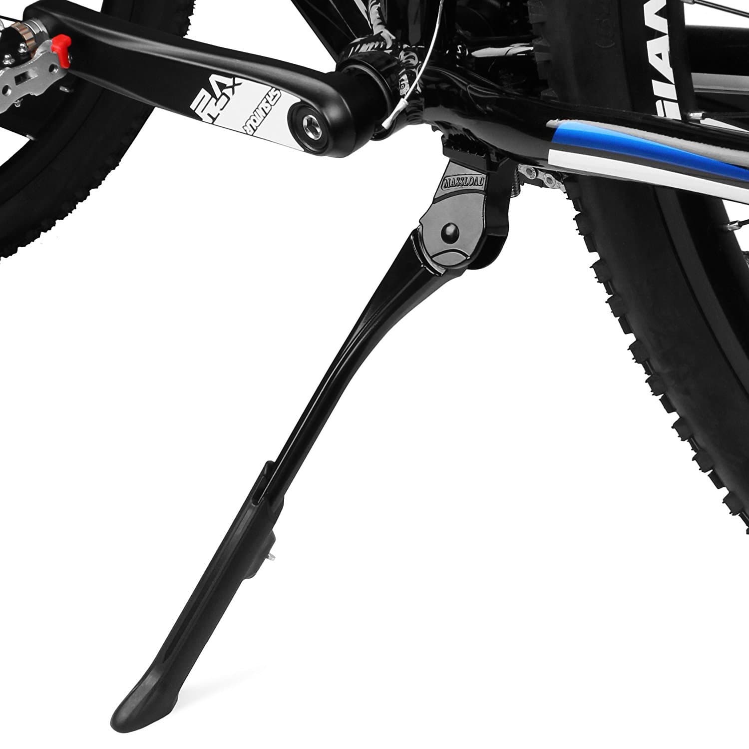 BV Chromium Adjustable Bicycle Kickstand with Concealed Spring-Loaded Latch, for 24-29 Inch Bike Kickstands Black Regular Duty