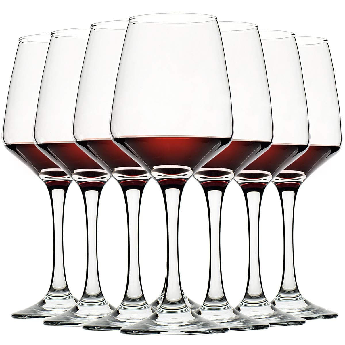 C CREST Wine Glasses Set of 8, 12oz, Lead-free, Clear, Durable Glassware 12 Ounces