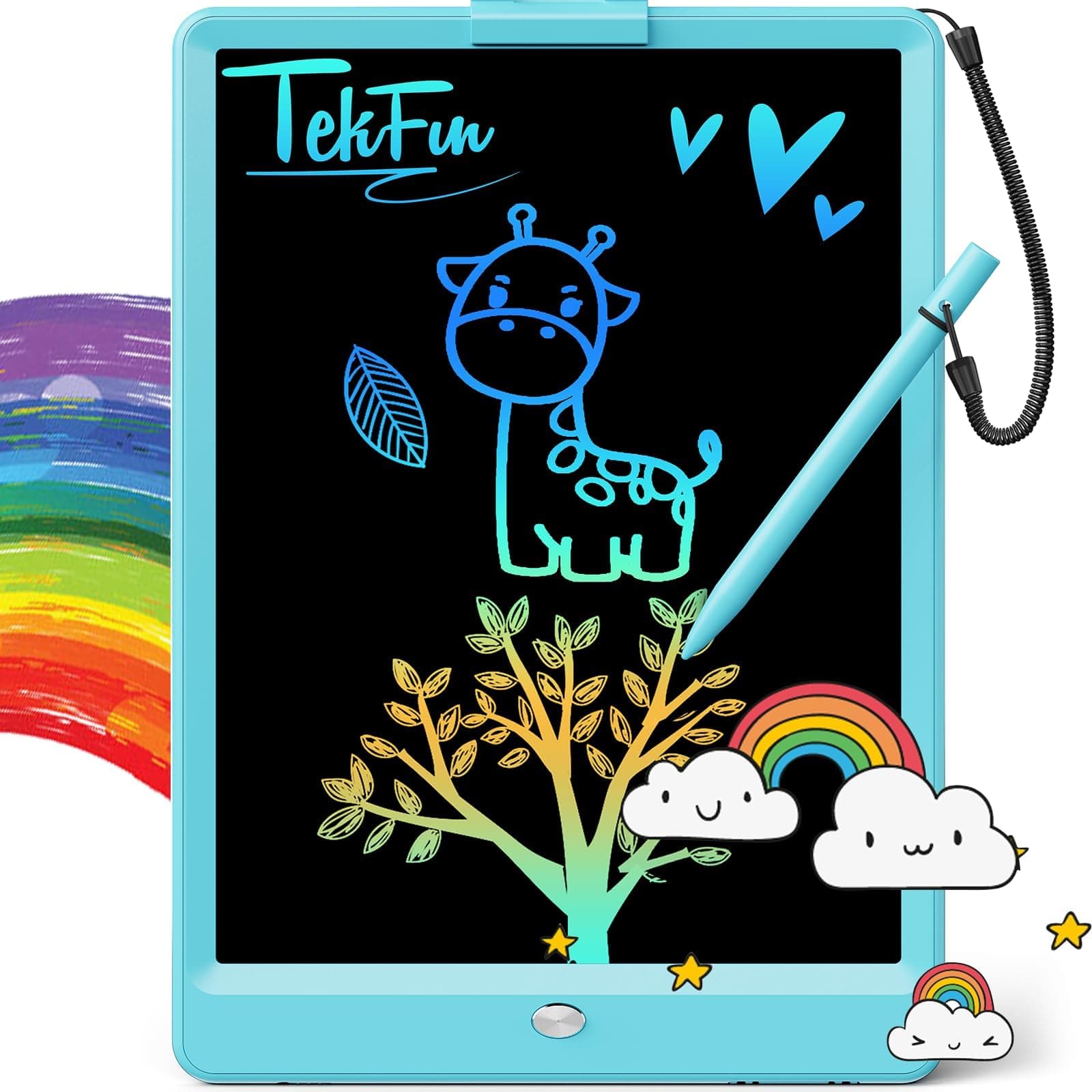 TEKFUN LCD Writing Tablet for Kids, 10-inch Coloring Drawing Pad, Mess Free Doodle Board, Christmas Gifts for Boys and Toddlers, Toys for 3 4 5 6 7 8 Year Old Girls(Blue) Blue 7"W x 9.8"H