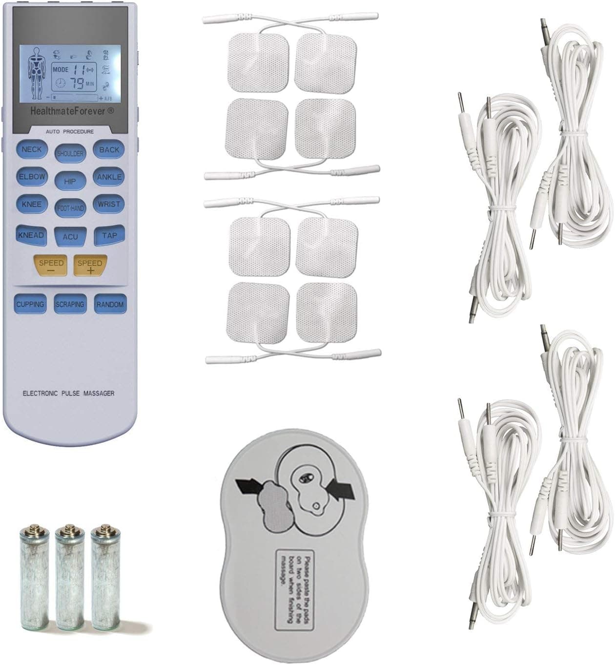 HealthmateForever YK15AB TENS unit EMS Muscle Stimulator 4 outputs 15 modes Handheld Electrotherapy device | Electronic Pulse Massager for Electrotherapy Pain Management Pain Relief Therapy: Chosen by Sufferers of Tennis Elbow, Carpal Tunnel Syndrome, Arthritis, Bursitis, Tendonitis, Plantar Fasciitis, Sciatica, Neck Back Pain, Shin Splints, Hamstrings and other Inflammation Ailments Patent No. USD723178S