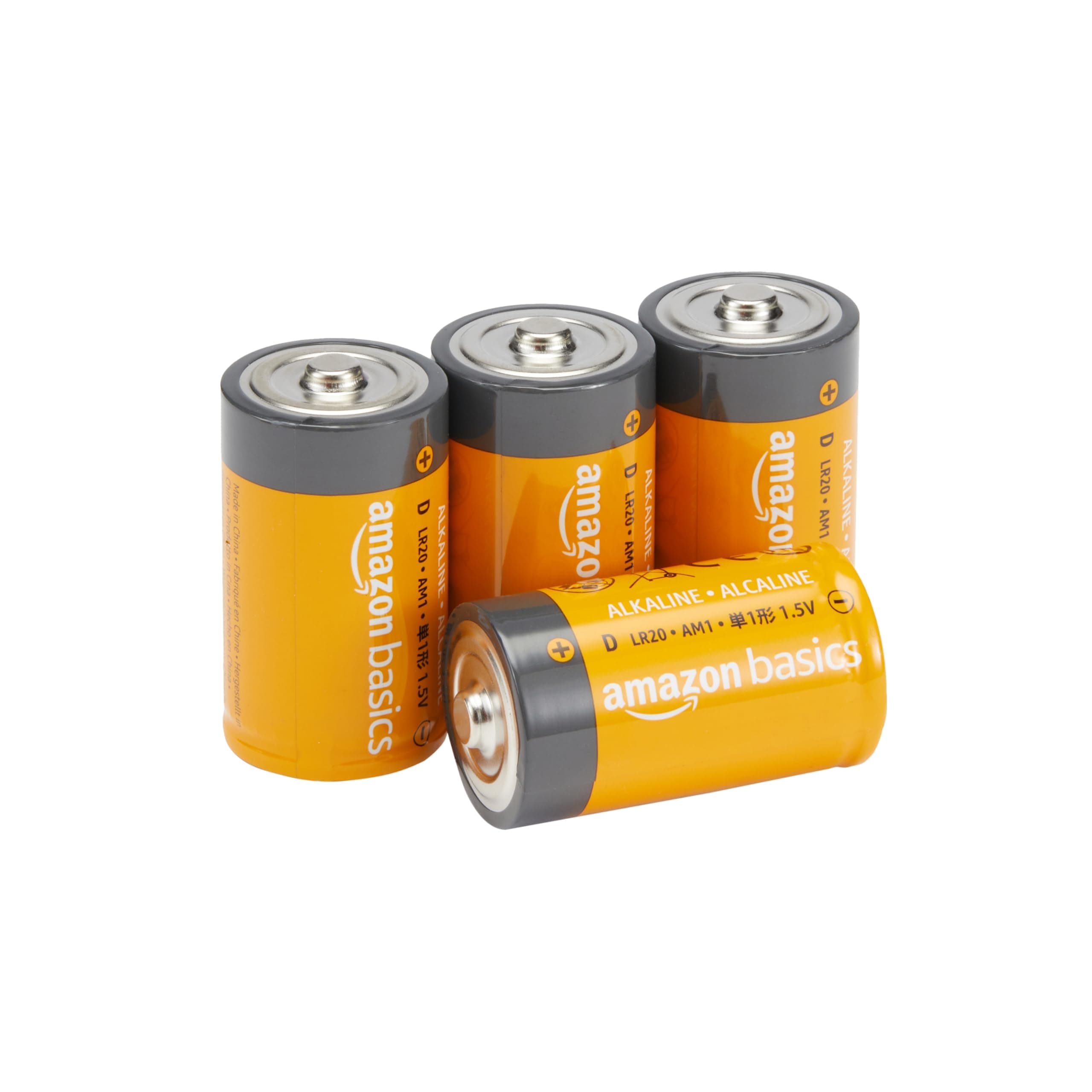 Amazon Basics 4-Pack D Cell Alkaline Everyday Batteries, 1.5 Volt, 5-Year Shelf Life 4 Count (Pack of 1)