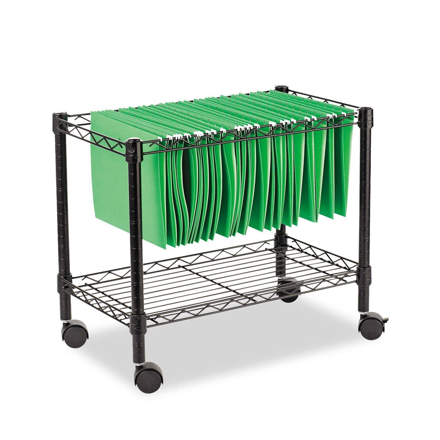 Alera ALE Single-Tier Rolling File Cart, 24w x 14d x 21h, Black Traditional