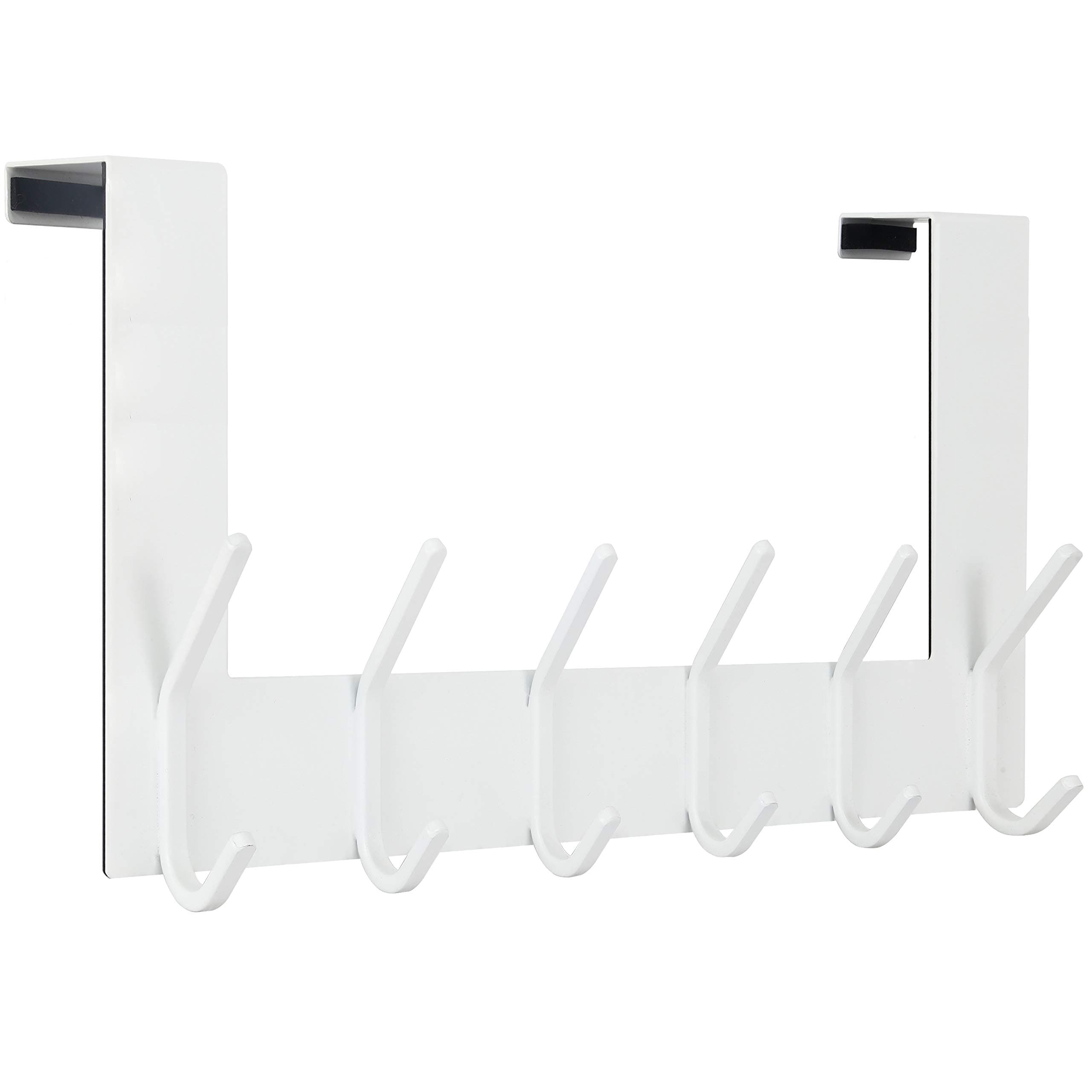 WEBI Over The Door Hooks,Over Door Towel Rack,Door Hanger,Door Coat Hanger,Door Coat Rack,Door Hooks for Hanging Clothes,Back of Door,White White 1 Pack