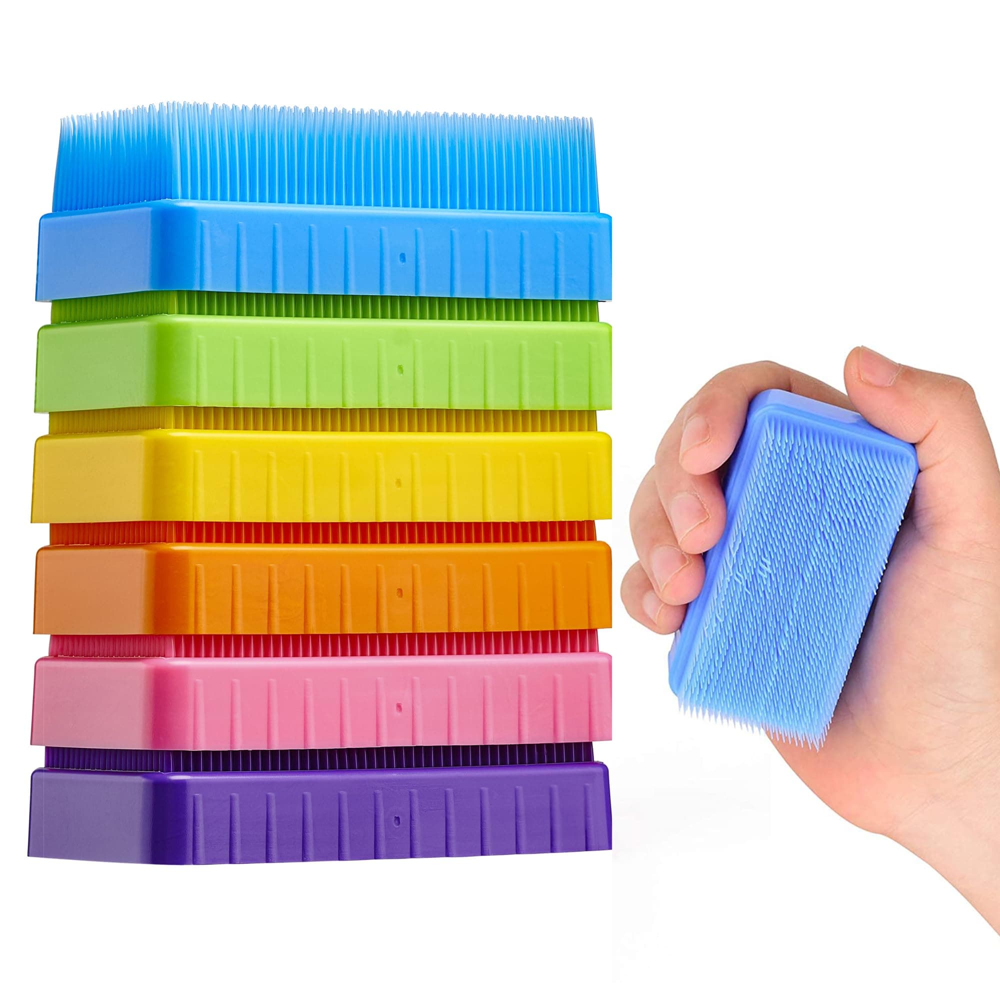 Special Supplies Sensory Brush Therapressure Therapy Brush for Occupational and Sensory Brushing, Stimulating, Calming Tools for Kids and Adults, Soft Flexible Bristles, Latex Free (Colored 6-Pack)