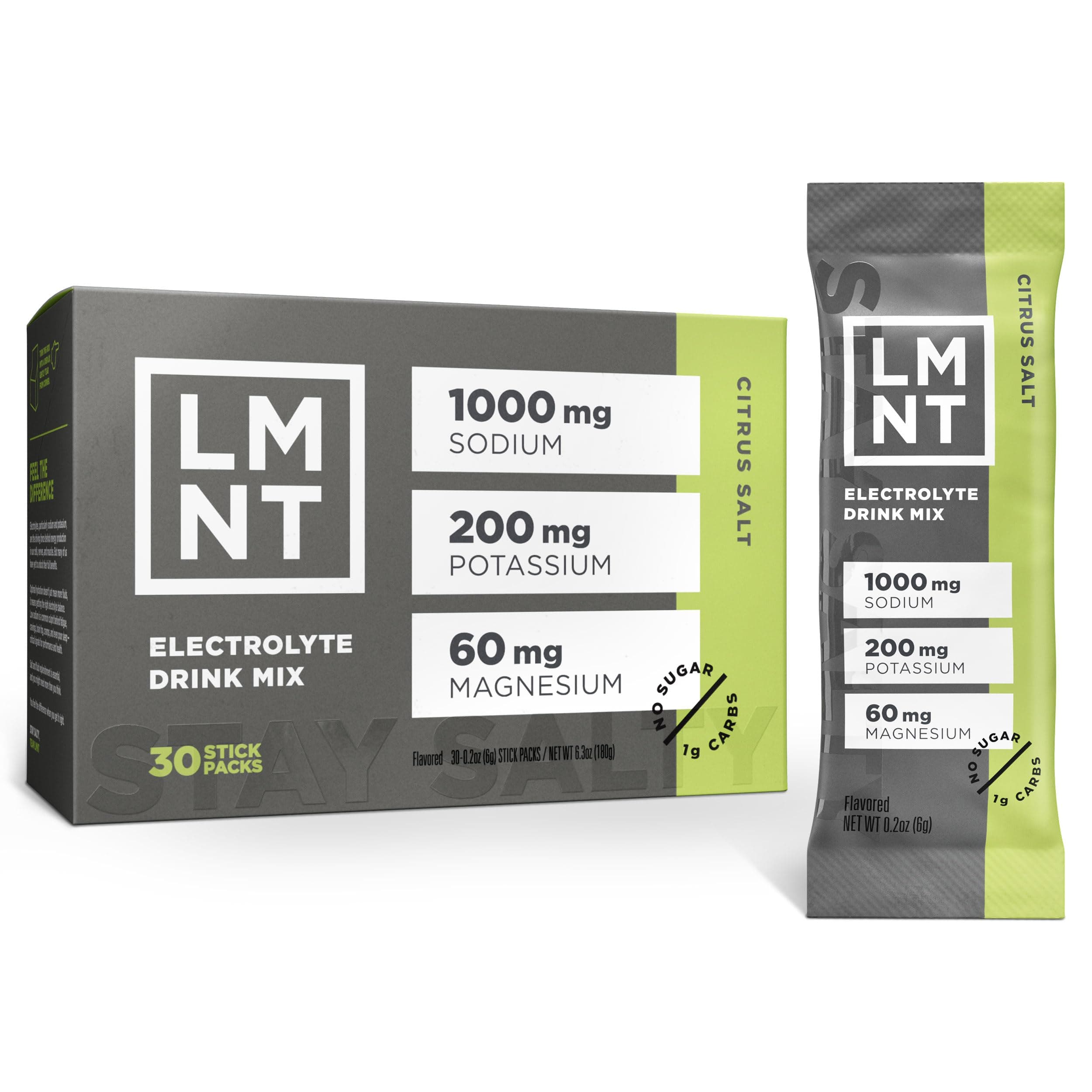 LMNT Zero Sugar Electrolytes - Citrus Salt | Drink Mix | 30-Count Citrus Salt 30 Count