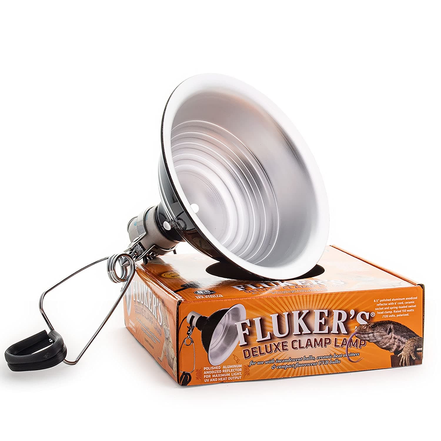 Fluker's Repta-Clamp Lamp, Heavy Duty Clamp Light For Reptile Tanks and Terrariums, UL/CUL Approved, Great for Reptile Basking, 150-Watt Maximum with On/Off Switch, 8.5" 8.5-Inches Repta-Clamp Lamp with Switch for Reptiles