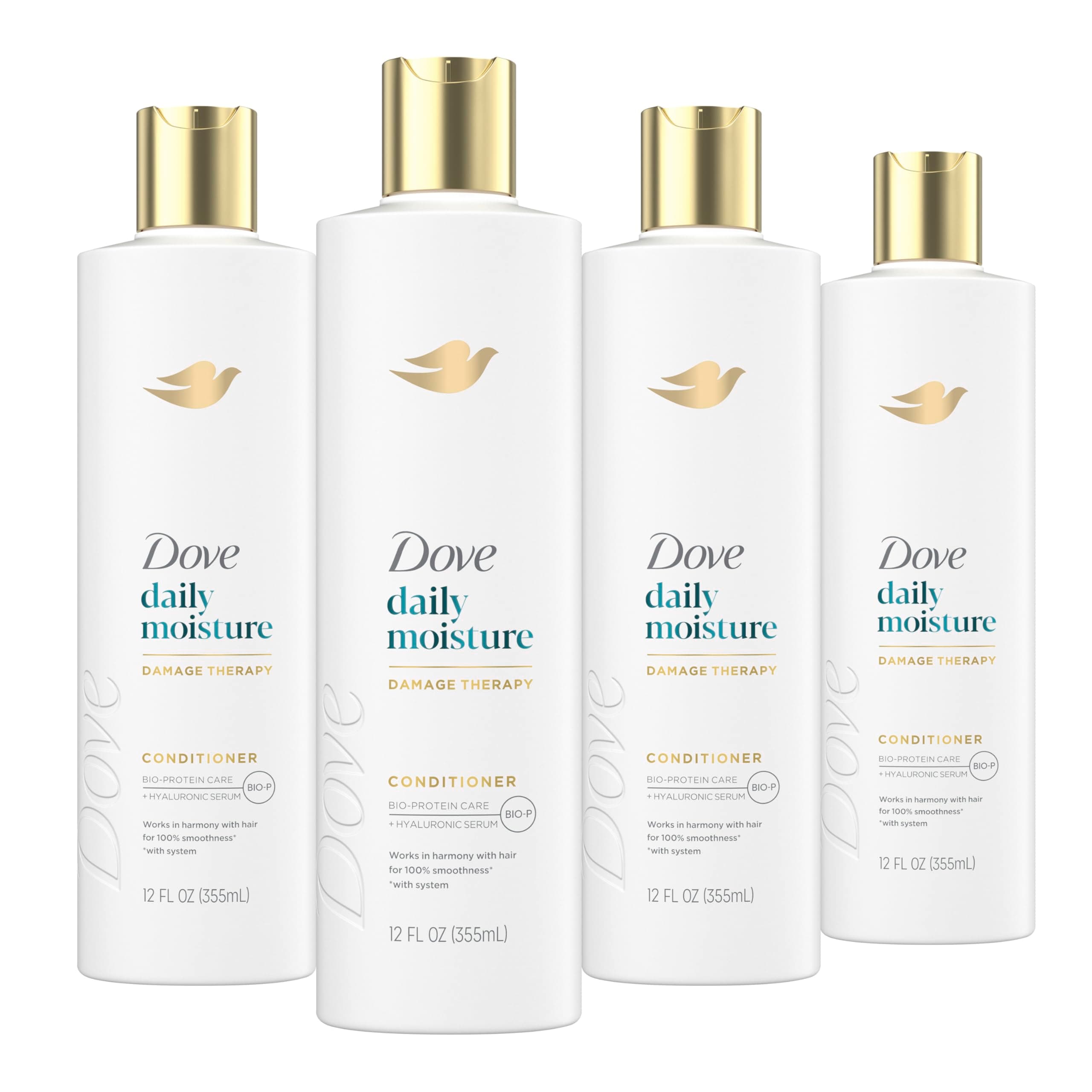 Dove Nutritive Solutions Moisturizing Conditioner 4 Count for Dry Hair Daily Moisture Deep Conditioner Detangles and Nourishes Dry Hair 12 oz Fragranced 12 Fl Oz (Pack of 4)