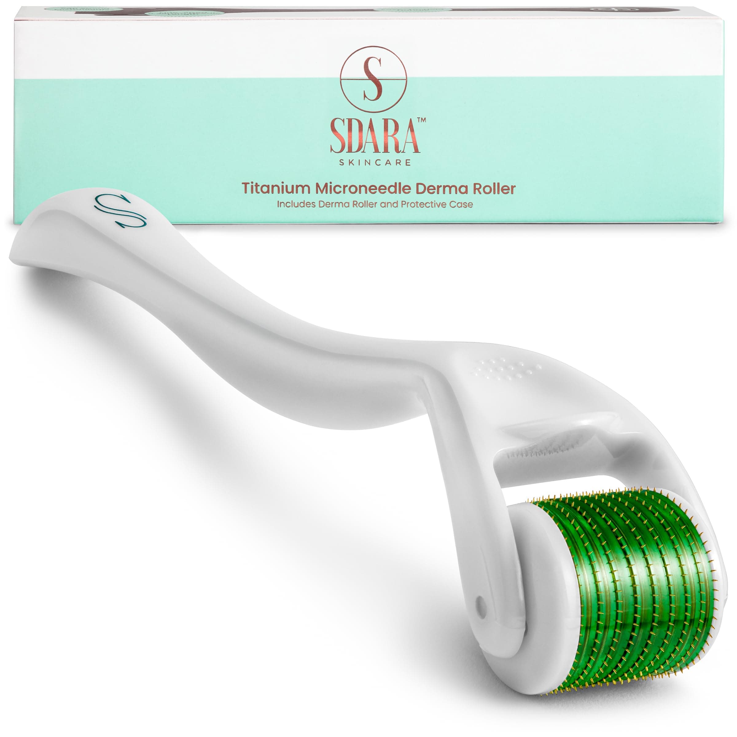 Derma Roller Microneedling Roller for Face - Includes Free Storage Case (Pack of 1) Unisex White
