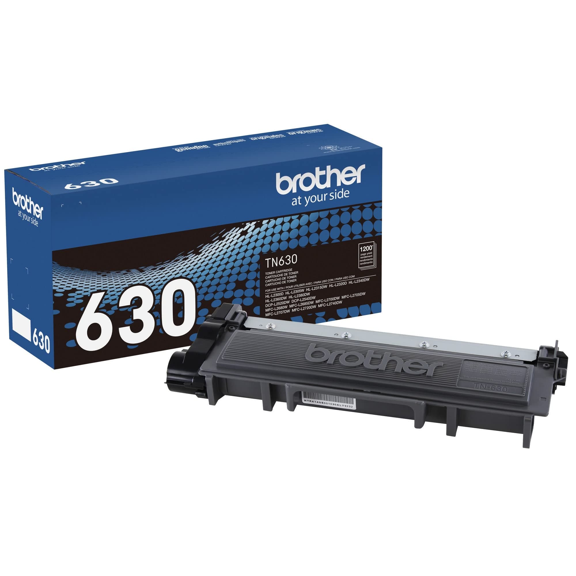 Brother Genuine Standard Yield Toner Cartridge, TN630, Replacement Black Toner, Page Yield Up To 1,200 Pages, Amazon Dash Replenishment Cartridge Pack of 1 Standard Yield