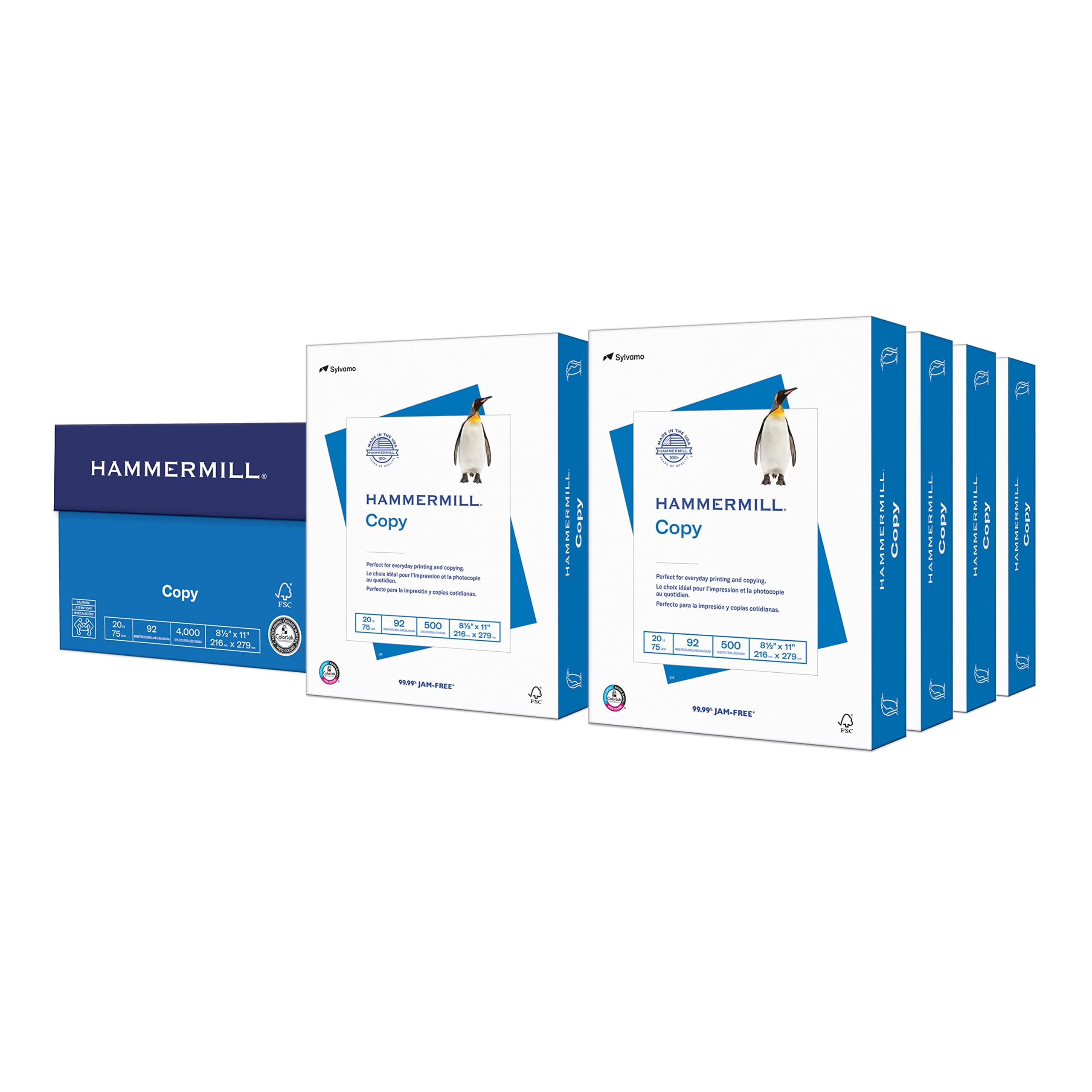 Hammermill Printer Paper, 20 Lb Copy Paper, 8.5 x 11 - 8 Ream (4,000 Sheets) - 92 Bright, Made in the USA 8 Ream | 8.5x11 | 4000 Sheets Letter (8.5 x 11)