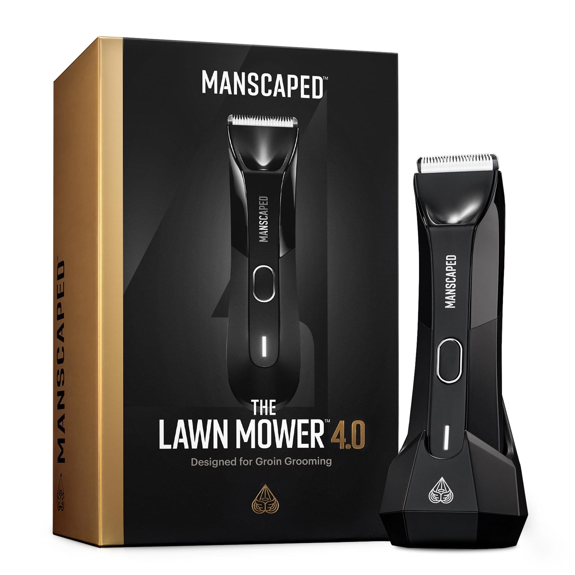 MANSCAPED® The Lawn Mower® 4.0, Electric Groin Hair Trimmer, Replaceable SkinSafe® Ceramic Blade Heads, Waterproof Wet/Dry Clippers, Rechargeable, Wireless Charging, Male Hygiene Grooming Razor The Lawn Mower 4.0