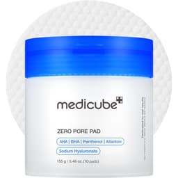 Medicube Zero Pore Pads 2.0, Dual-Textured Facial Toner Pads for Exfoliation and Pore Care with 4.5% AHA Lactic Acid & 0.45% BHA Salicylic Acid, Ideal for All Skin Types, Korean Skin Care (70 units) Zero Pore Pads 2.0, 70 Pads 70 Count (Pack of 1)