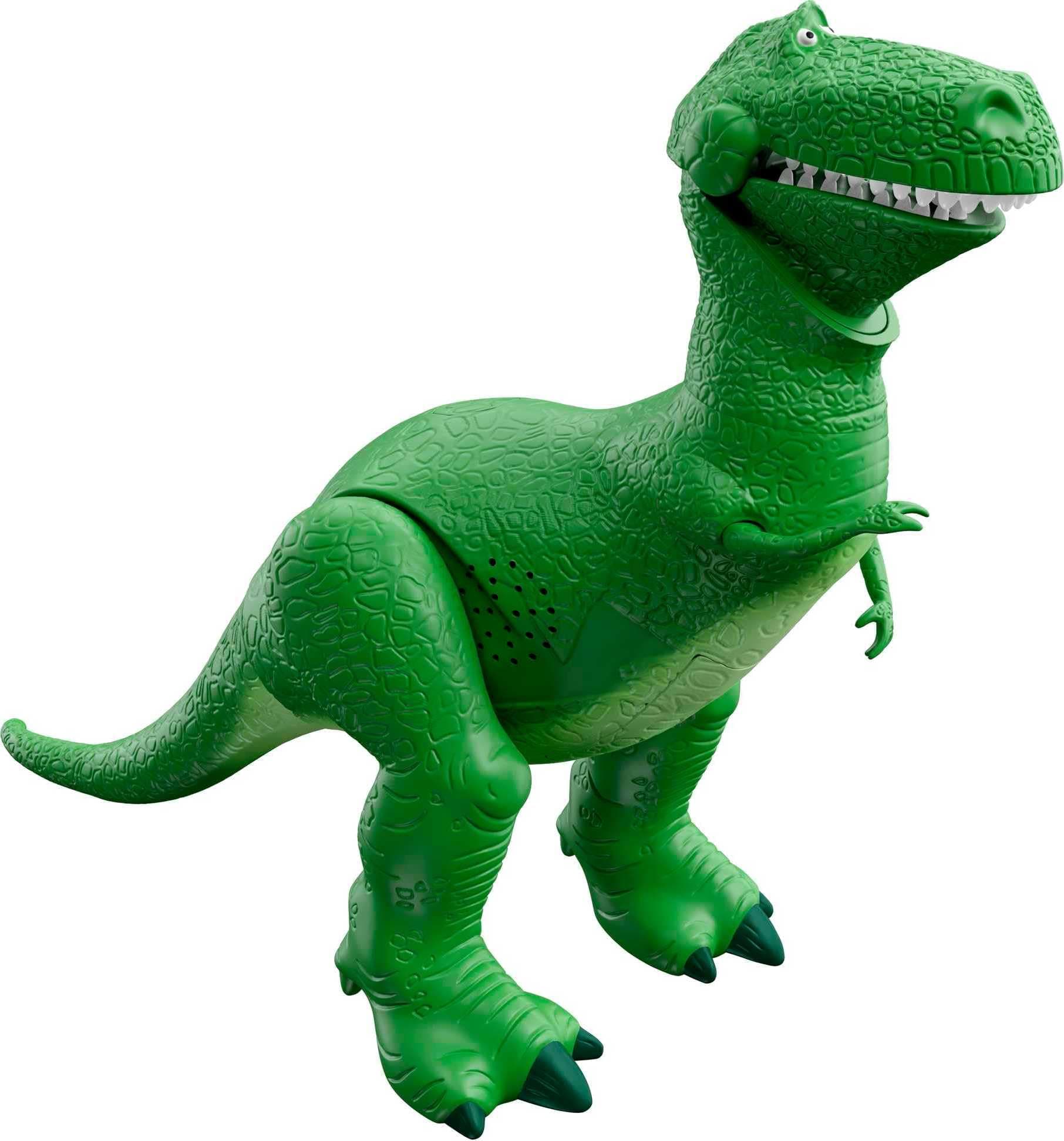 Mattel Disney and Pixar Toy Story Talking Dinosaur Action Figure with Movng Arms, Roarin’ Laughs Rex Dino Toy, 10.8-inch T Rex with 40+ Sounds & Phrases