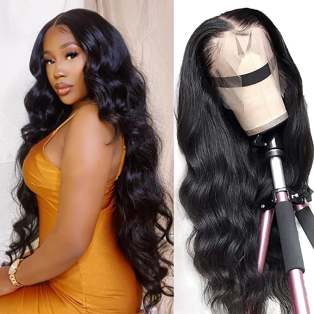 26 Inch Wig Frontal Human Hair 13x4 Pre Plucked HD Lace 150% Density Lace Front Wigs for Black Women Glueless Closure Body Wave Wig