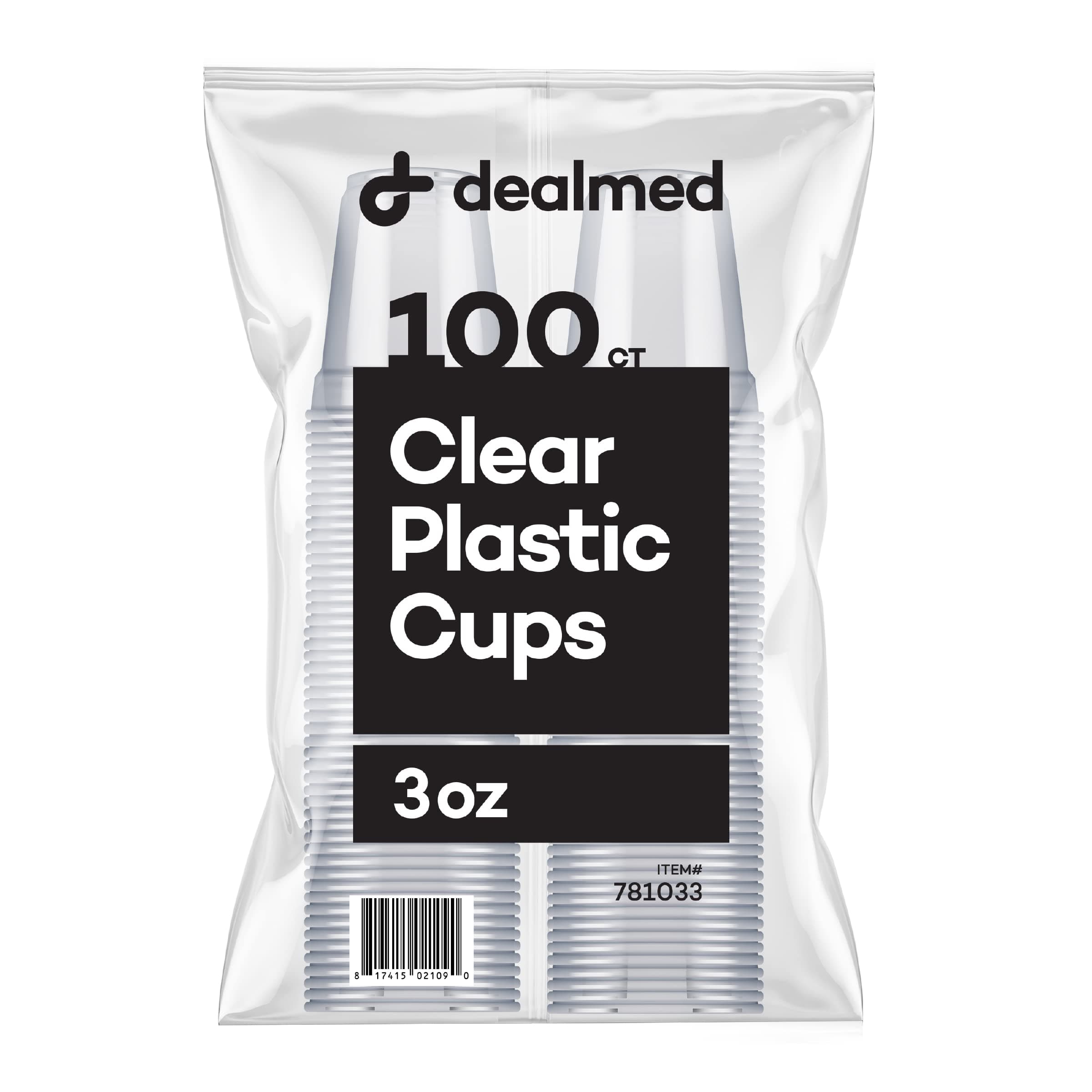 Dealmed Professional 3 oz. Disposable Plastic Cups - 100% Recyclable for Healthcare, Dental, Veterinary & Food Service Use (Pack of 100) 100 3 oz.
