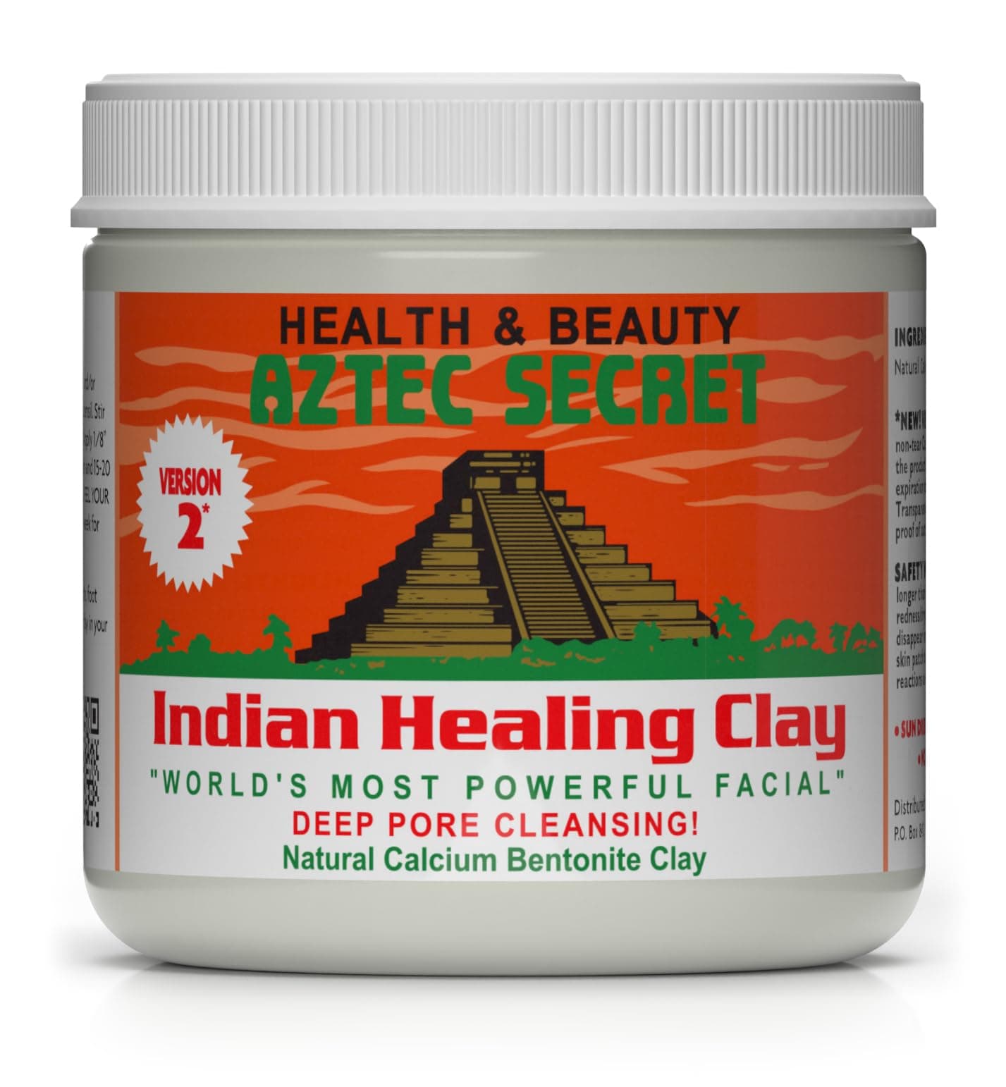 Aztec Secret– Indian Healing Clay 1 lb – Deep Pore Cleansing Facial & Body Mask – The Original 100% Natural Calcium Bentonite Clay – New Version 2 16 Ounce (Pack of 1)