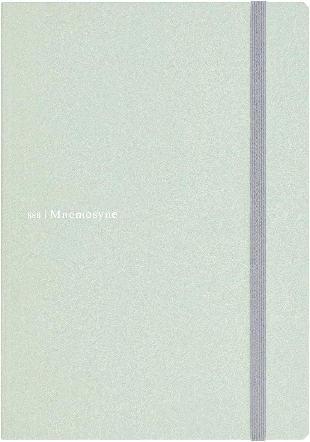 Maruman Mnemosyne Dot Grid Journal- A5, 8.5" x 6.02", 120 Sheets / 240 Pages, 5mm Doted Notebook, Book-bound With Premium Mint Green Hardcover, Includes Bookmark & Elastic Closure, Made in Japan Journal 8.50" x 6.02" (Mint Green)