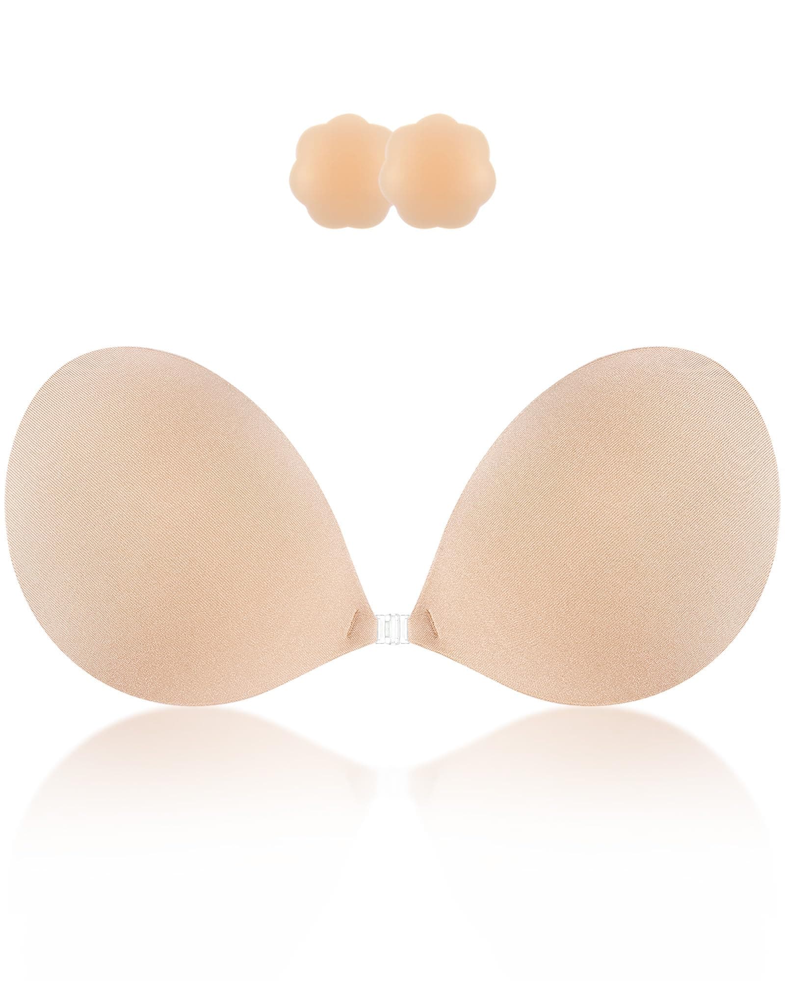 Niidor Strapless Bra for Women Full Coverage Adhesive Bra Beige