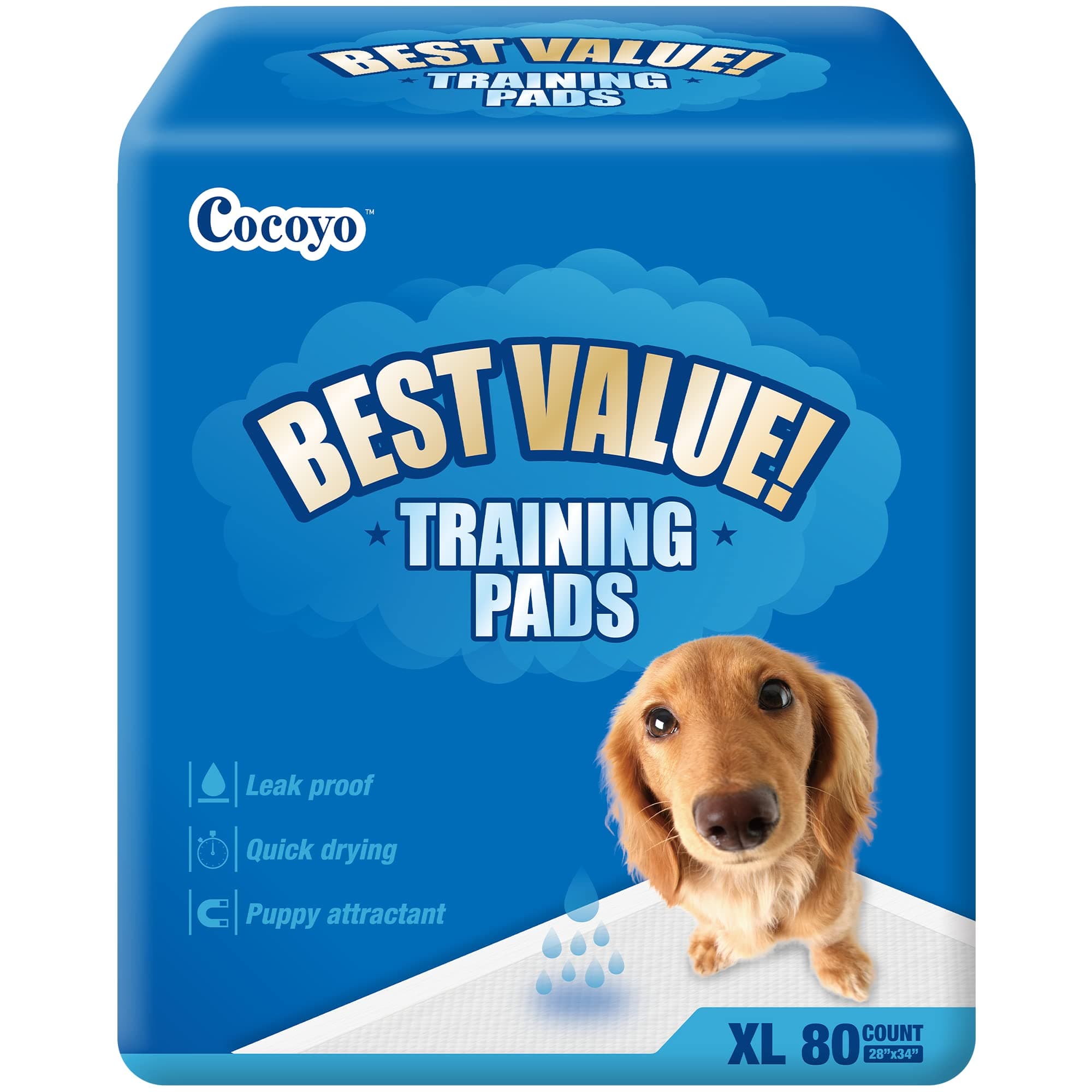 COCOYO Best Value Training Pads, 40Count, 28" by 34" 40.0