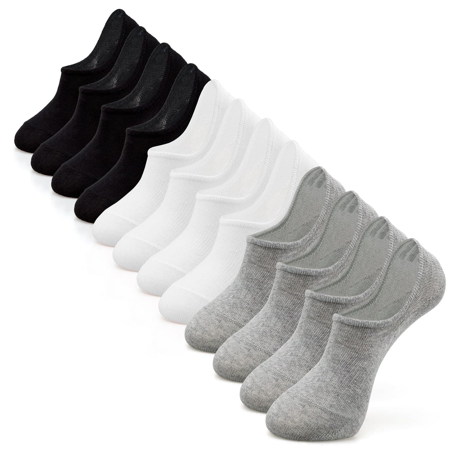 IDEGG No Show Socks Women & Men Low Cut Ankle Short Athletic Running Casual Invisible Liner Socks Small A_6 Pairs(2 Black, 2 Gray, 2 White)
