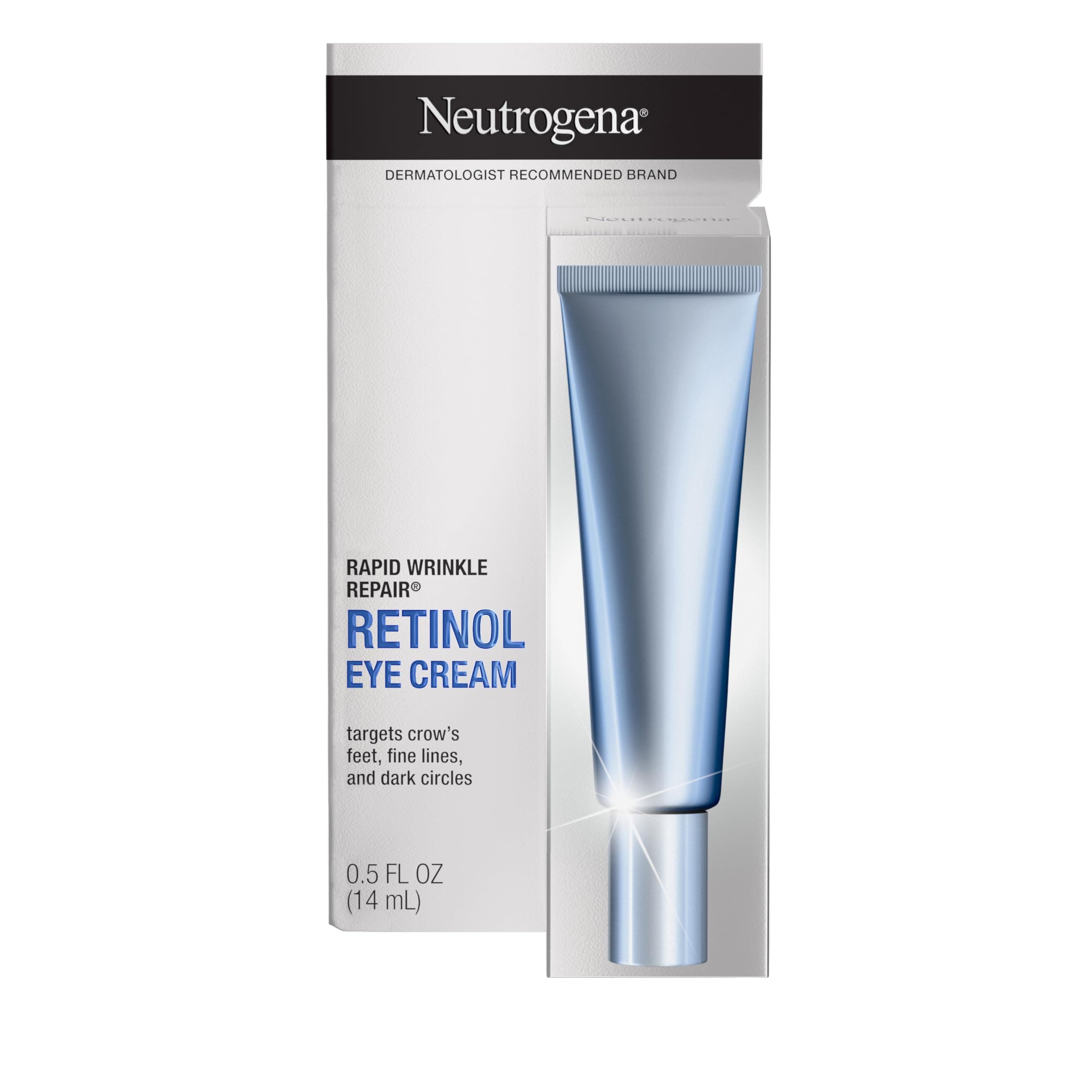 Neutrogena Rapid Wrinkle Repair Retinol Eye Cream for Dark Circles, Daily Anti-Aging Under Eye Cream with Retinol & Hyaluronic Acid to Fight Fine Lines, Wrinkles, & Dark Spots, 0.5 fl. oz 0.5 Fl Oz (Pack of 1)