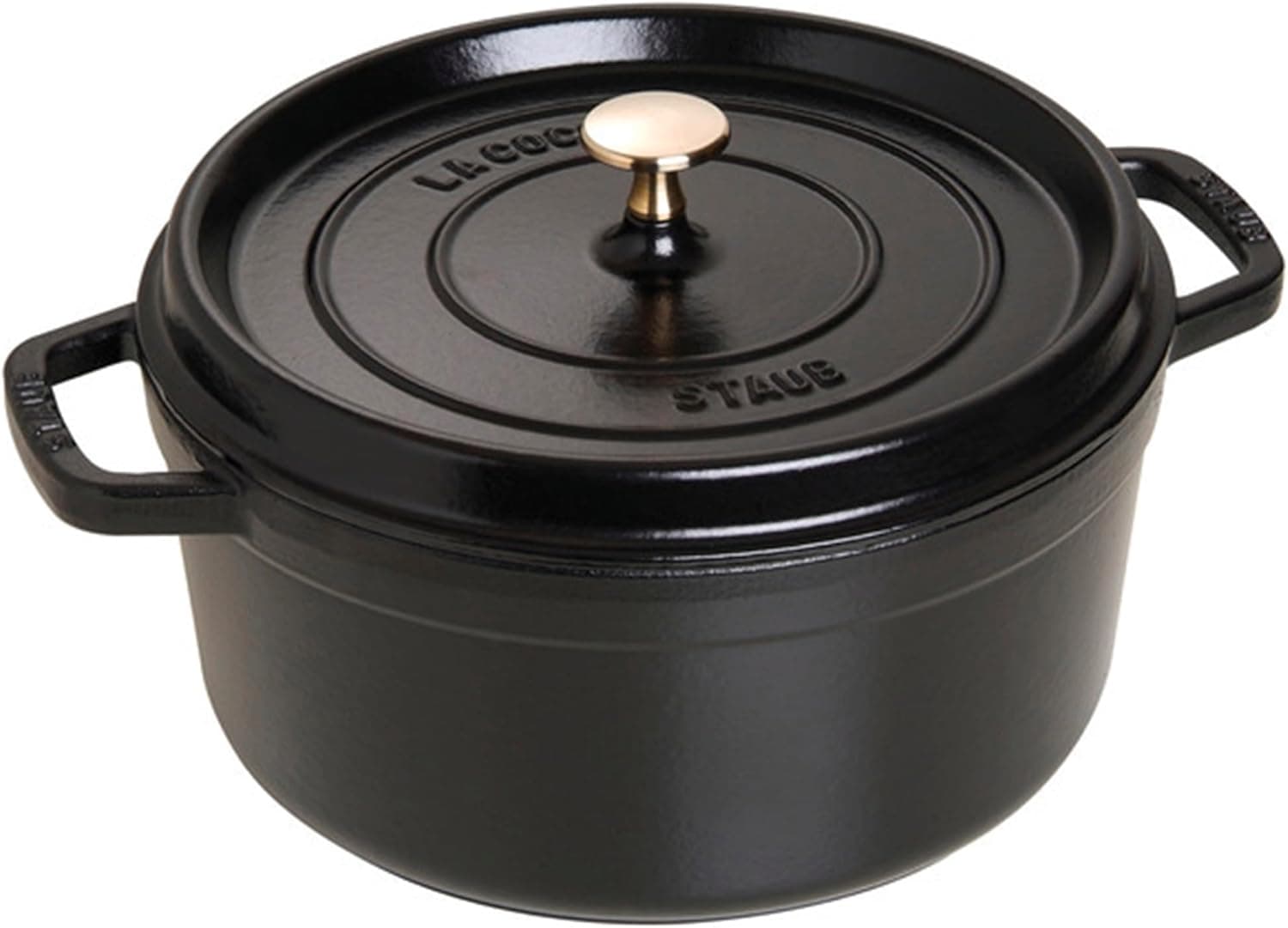 STAUB Cast Iron Dutch Oven 5.5-qt Round Cocotte, Made in France, Serves 5-6, Black Matte 5.5-qt Black
