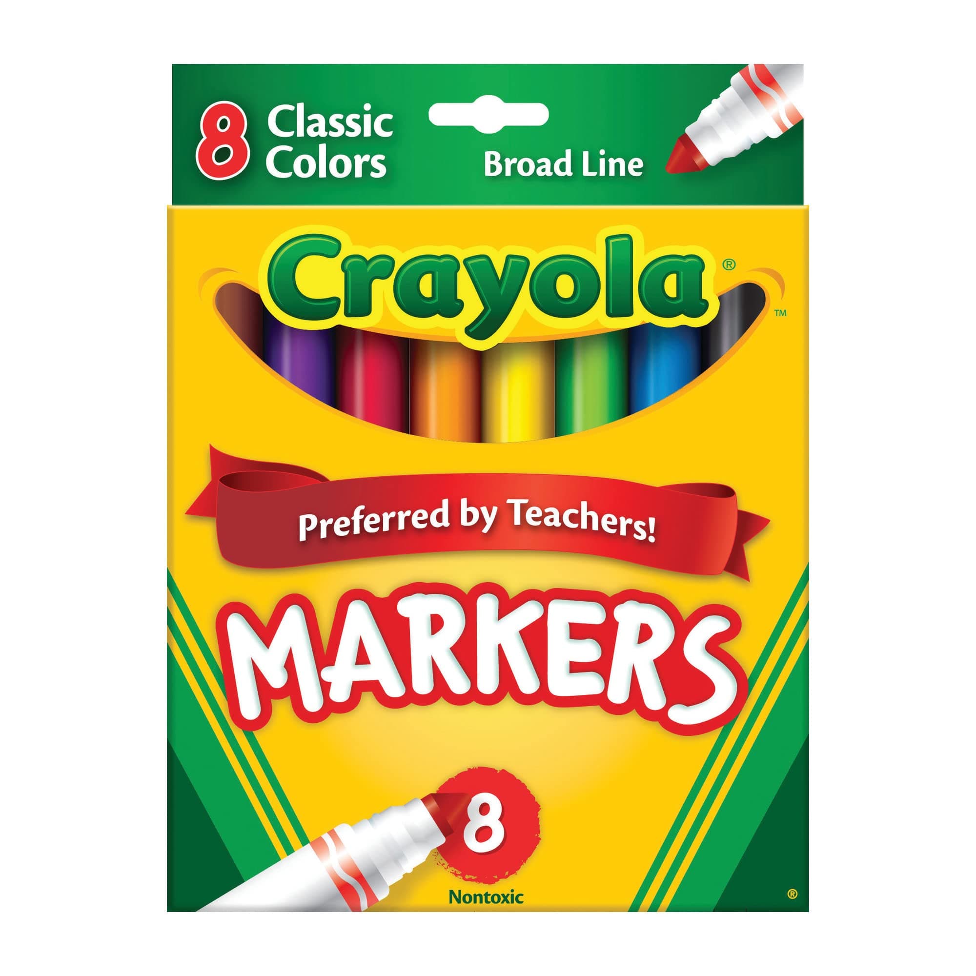 Crayola Broad Line Markers, School Supplies, Colors may vary, 8 Count 1