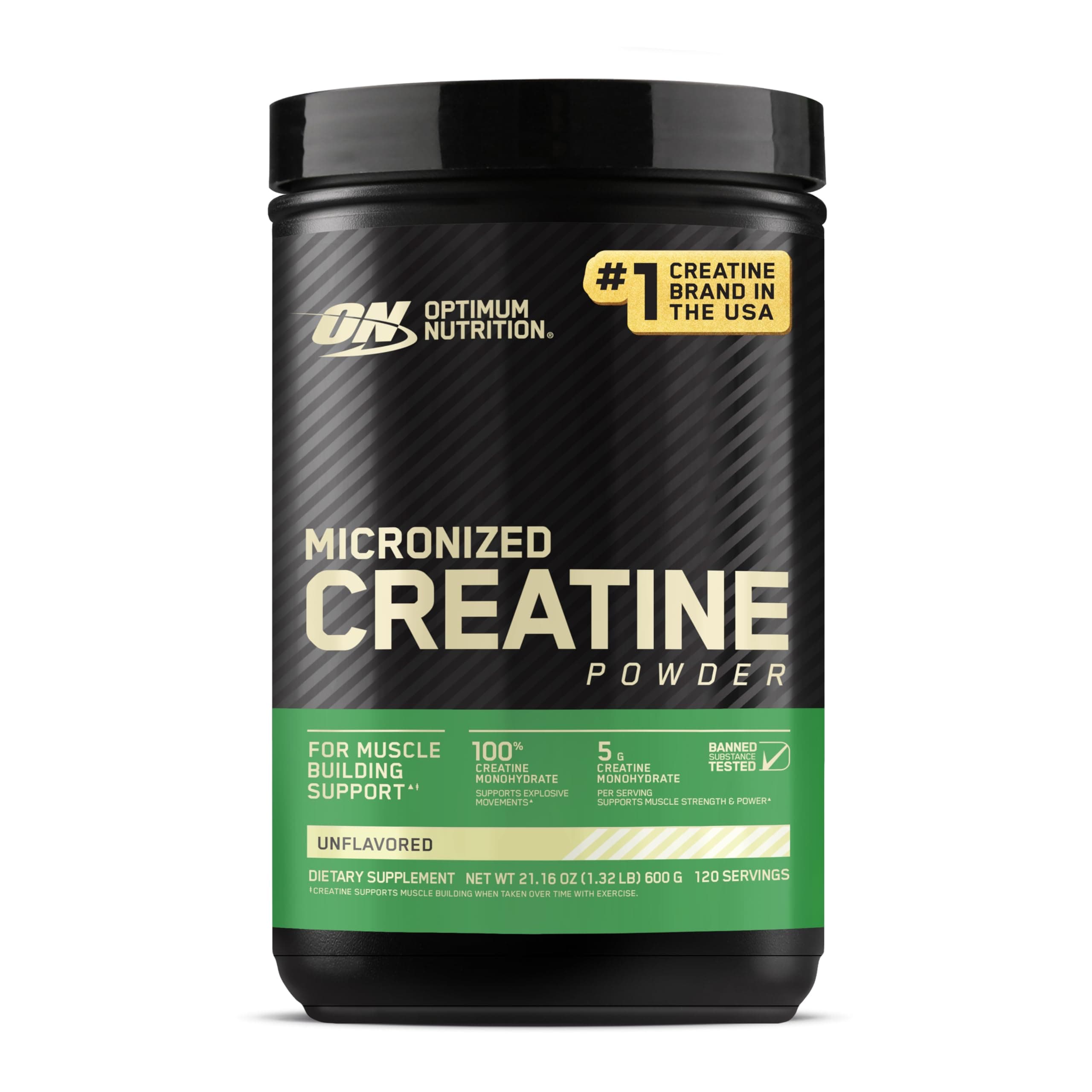 Optimum Nutrition Micronized Creatine Monohydrate Powder, Unflavored, 120 Servings, 600 Grams (Packaging May Vary) Unflavored 120 Servings (Pack of 1)