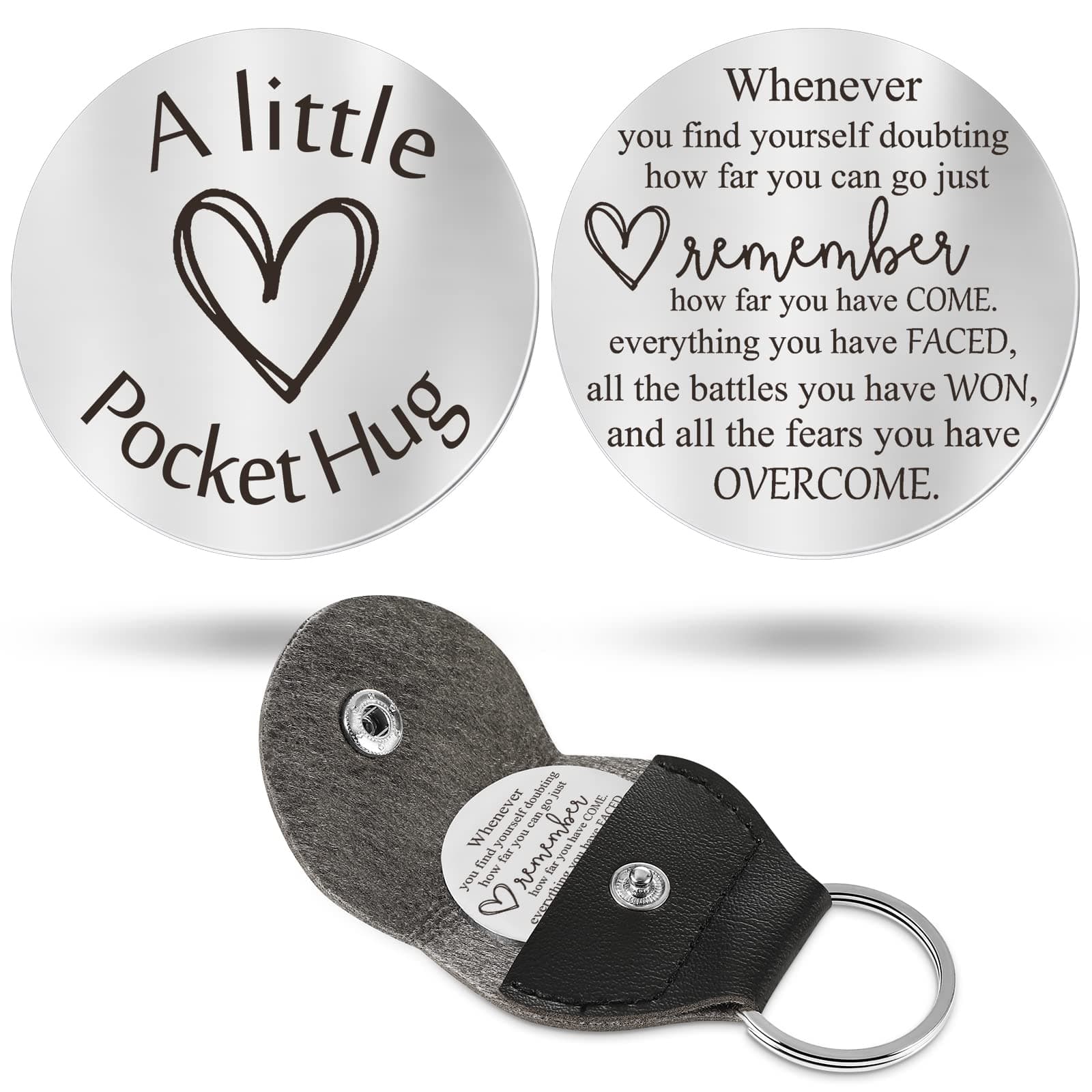 Sureio Pocket Hug Token Gift Long Distance Relationship Keepsake Inspirational Gift Keychain Christmas Sobriety