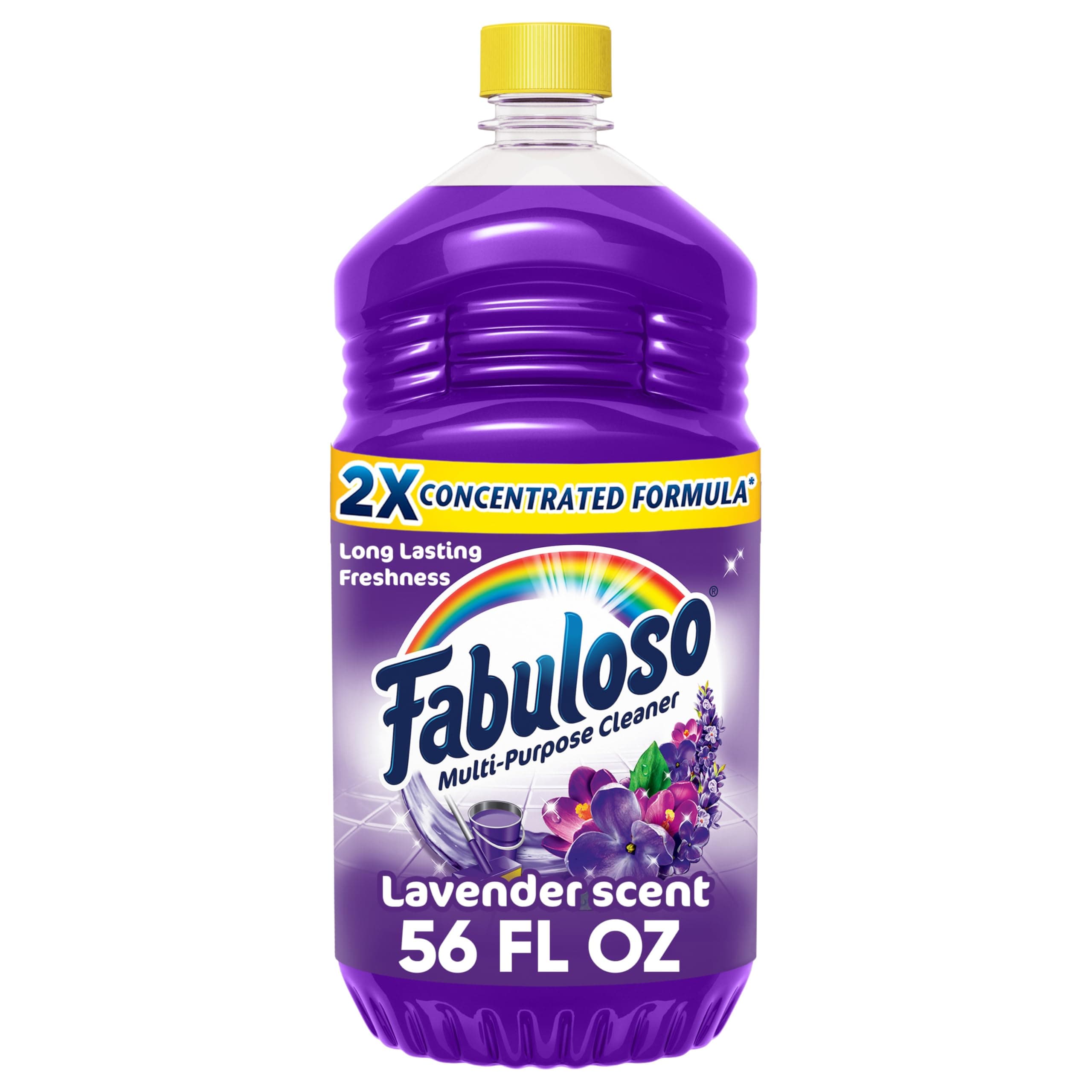 Fabuloso Multi-Purpose Cleaner & Floor Cleaner, 2X Concentrated, Lavender Scent, 56 fluid ounces Lavender 56 Fl Oz (Pack of 1)