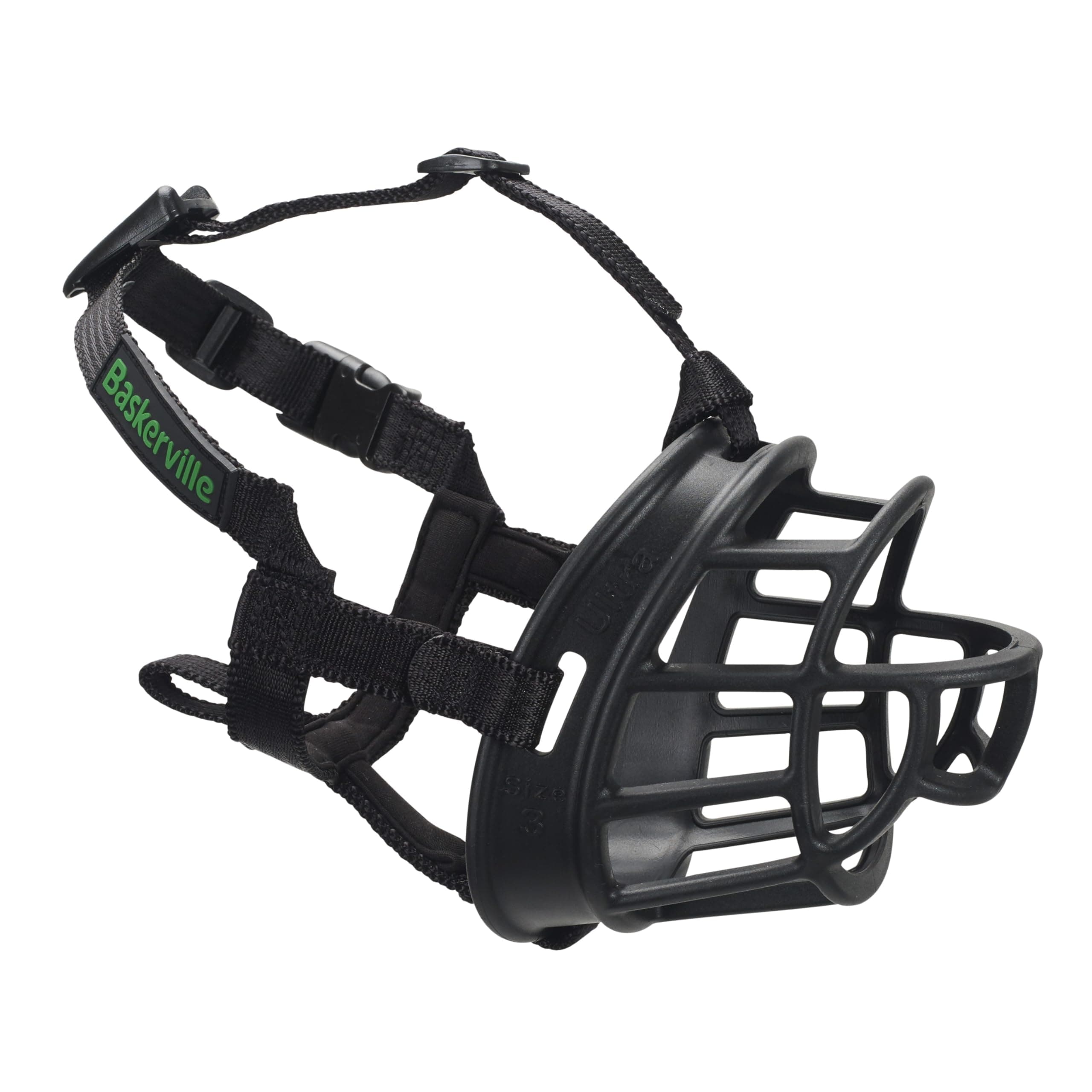 BASKERVILLE Ultra Dog Muzzle- Black Size 5, Perfect for Large Dogs, Prevents Chewing and Biting, Basket allows Panting and Drinking-Comfortable, Humane, Adjustable, Lightweight, Durable