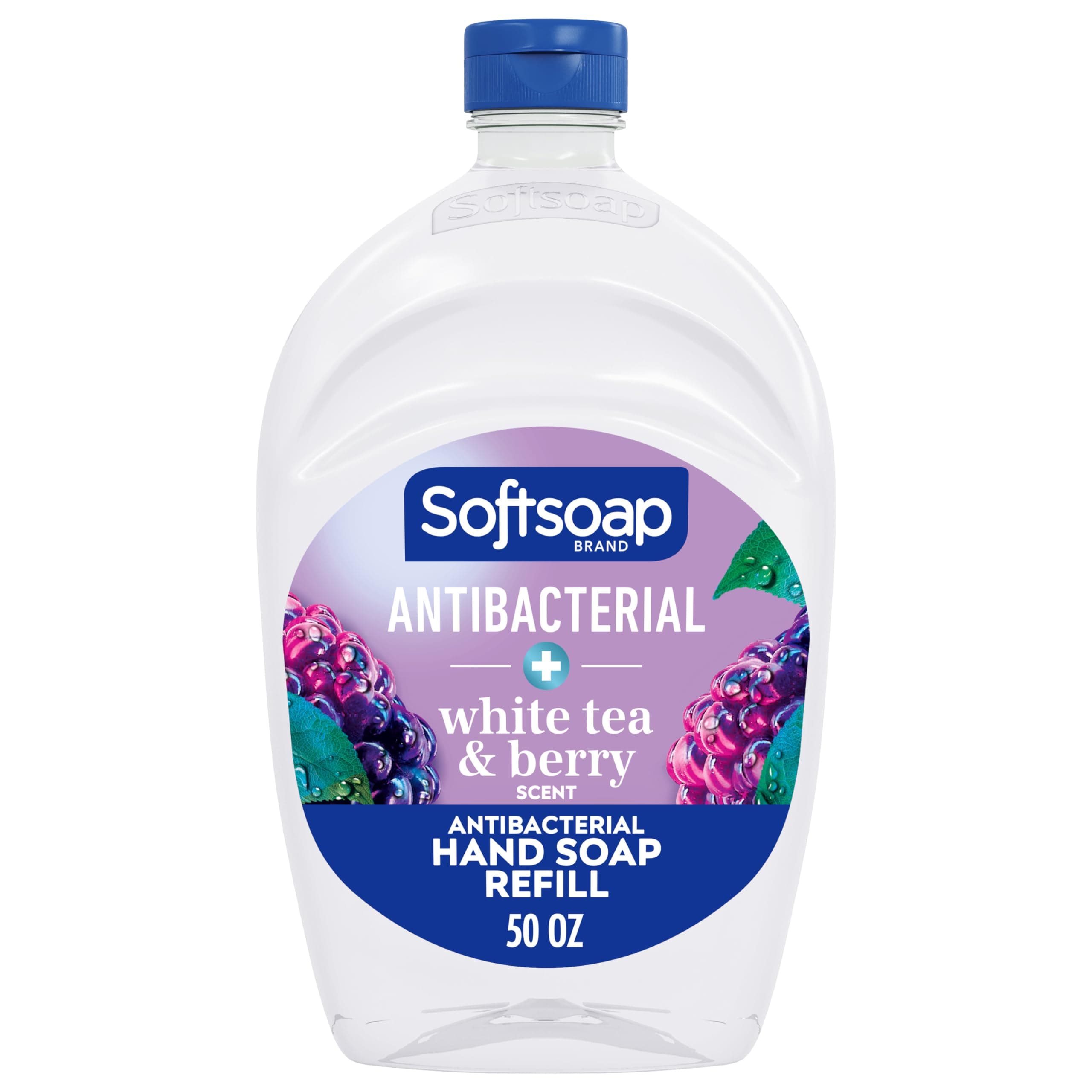 Softsoap Antibacterial Liquid Hand Soap Refill, White Tea & Berry Scented Hand Soap, 50 Ounce(Packaging May Vary) White Tea & Berry 50 Fl Oz (Pack of 1)