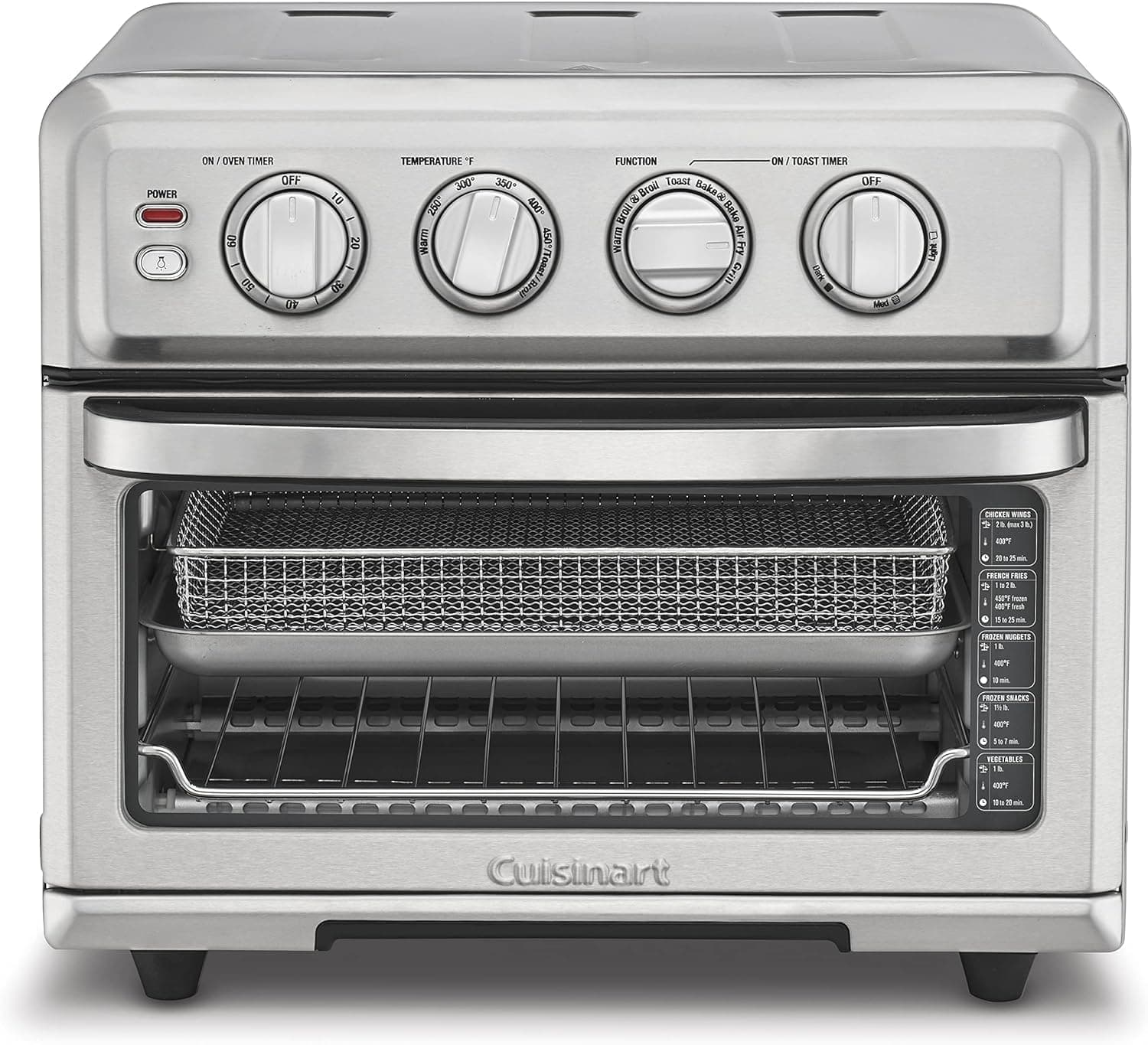 Cuisinart Air Fryer Toaster Oven with Grill, 1800W 8-1 Air Fryer Oven with Bake, Convection Bake, Grill, Broil and Warm Options, Large Capacity, 60-Minute Timer, TOA-70NAS, Stainless Steel Stainless Steel Convection Toaster Air Fryer Oven w/ Grill