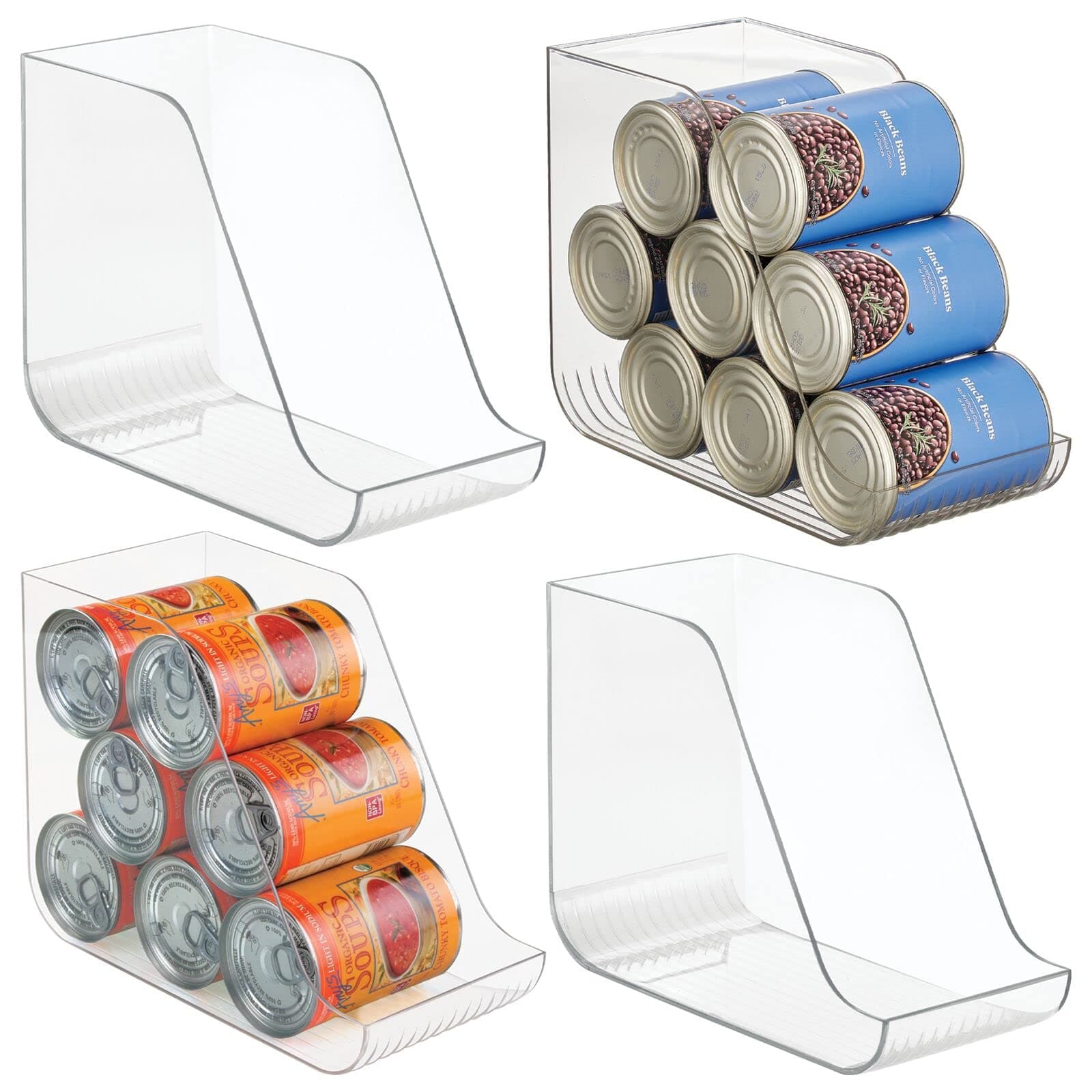 mDesign Plastic Kitchen Storage Organizer Bins - 4 Pack, Clear 10.98 x 5.32 x 8.41 (Pack of 4)