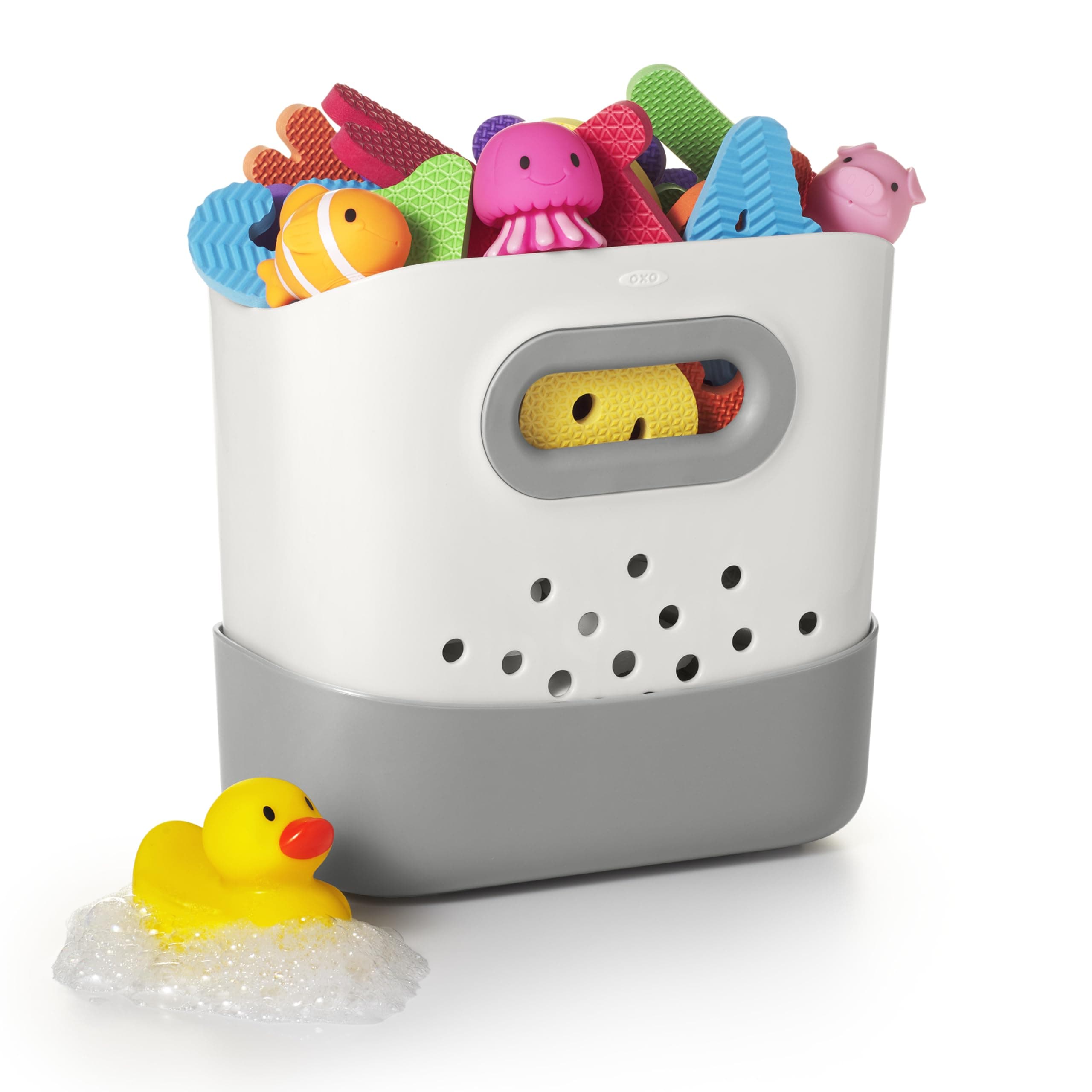 OXO Tot Stand Up Bath Toy Storage – Gray 1 Count (Pack of 1)