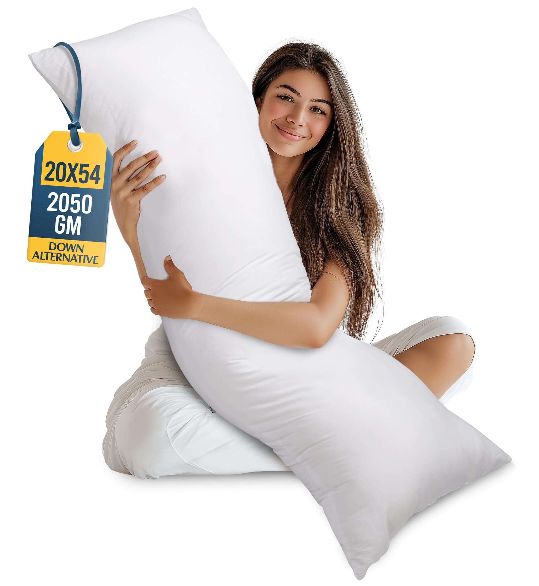 Utopia Bedding Full Body Pillow for Adults (White, 20 x 54 Inch), Long Pillow Insert for Sleeping, Ideal for Side Sleepers 20x54 Inch (Pack of 1) White