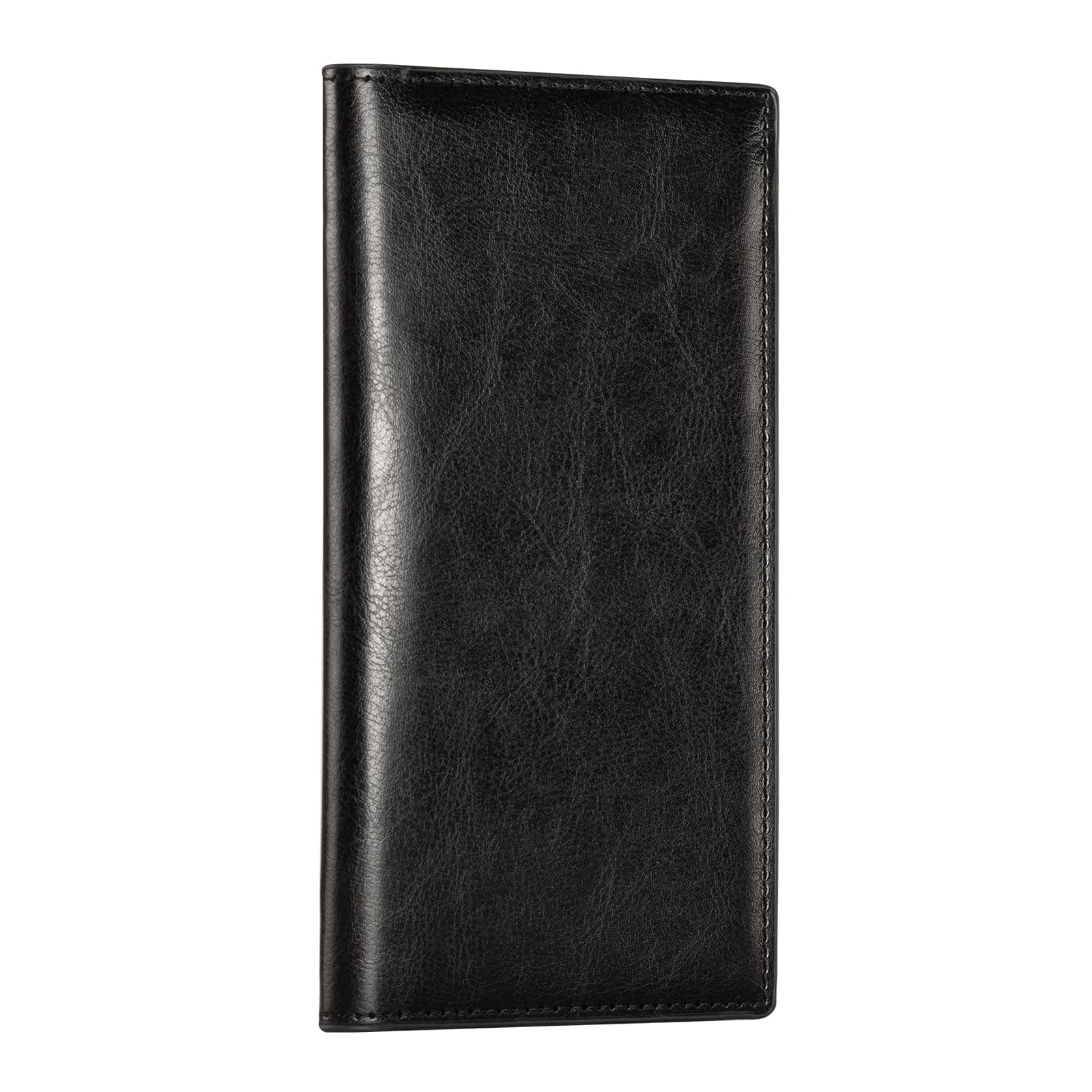 CoBak Premium Leather Checkbook Cover - RFID Blocking, Classic Design, Slim & Durable - Perfect for Personal & Business Checks Black