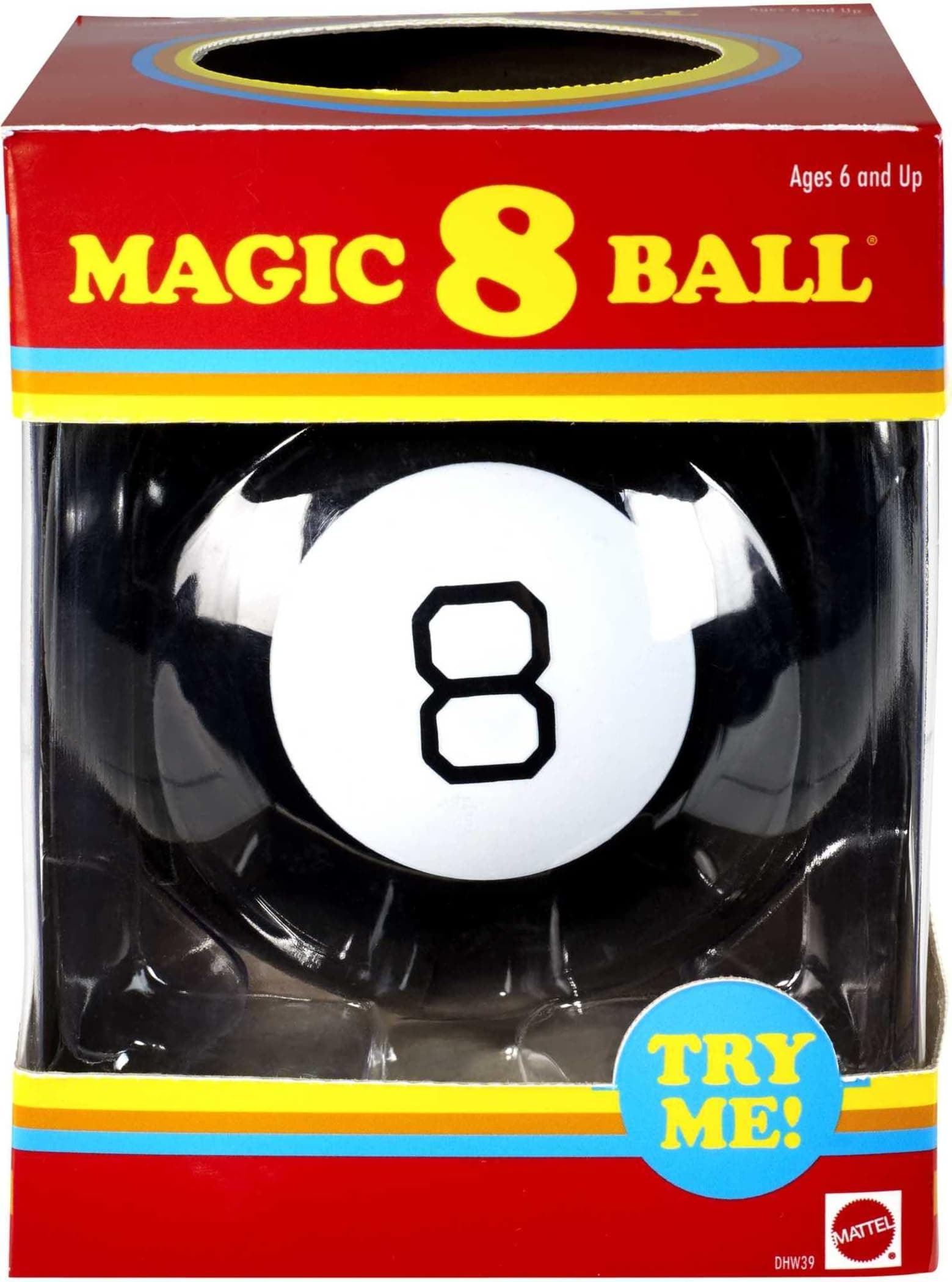 Mattel Games Magic 8 Ball Novelty Fortune-Telling Toy, Retro Look for Kids, Grown-Ups, Families, Parties & Travel (Amazon Exclusive) Classic