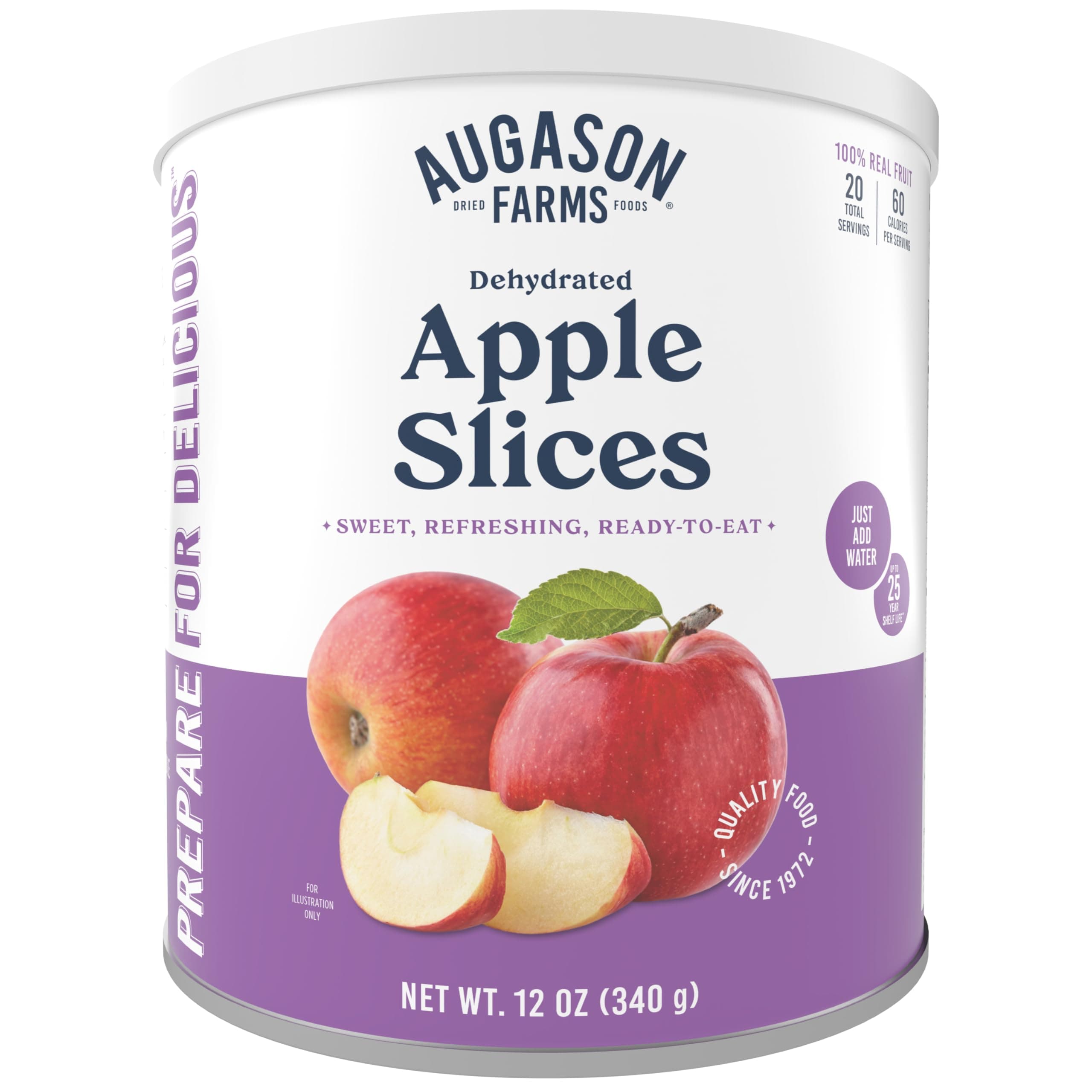 Augason Farms Dehydrated Apple Slices Can - Gluten Free Survival Food with Long Shelf Life - Emergency Food Supply for Camping, Prep & Everyday Meals - 20 Servings