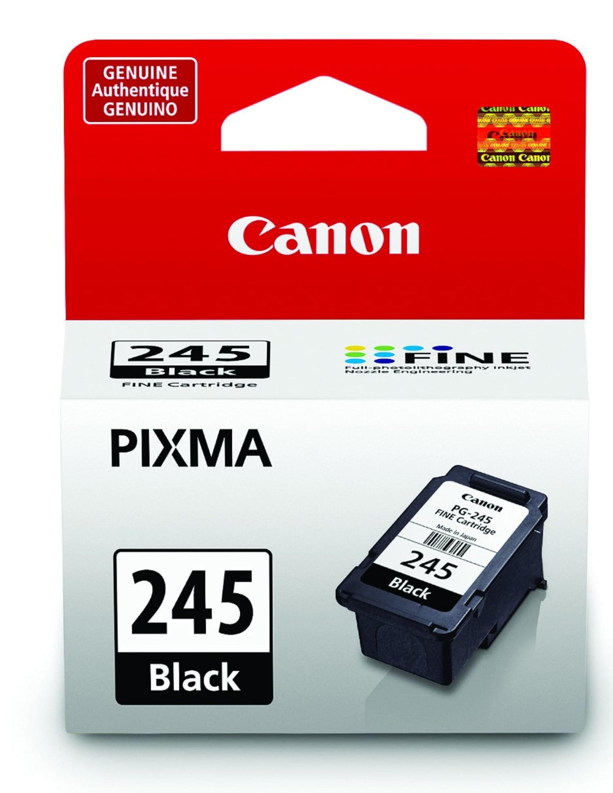 Canon PG-245 Genuine Black Ink Cartridge, Compatible with iP2820, MG2420/2924/2920/3020/2522/2525, MX492, TS3120/302/302a/202/202a/4520/3320 1 Count (Pack of 1) PG-245 BLACK Ink