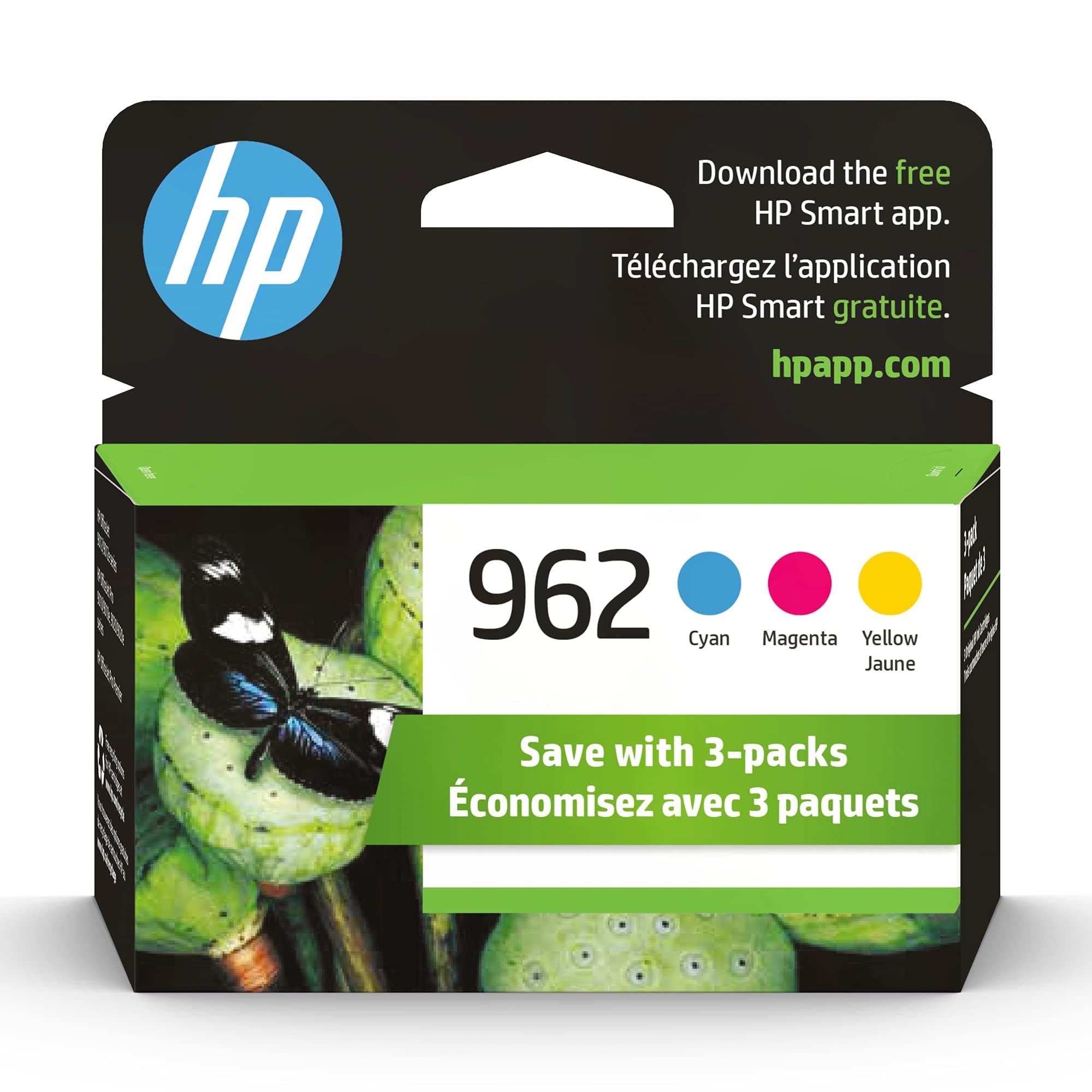 HP 962 Cyan, Magenta, Yellow Ink Cartridges for HP Printers | Works with Printer Series: OfficeJet 9010, 9020 | Eligible for Instant Ink | 3YP00AN Cyan,Magenta, Yellow