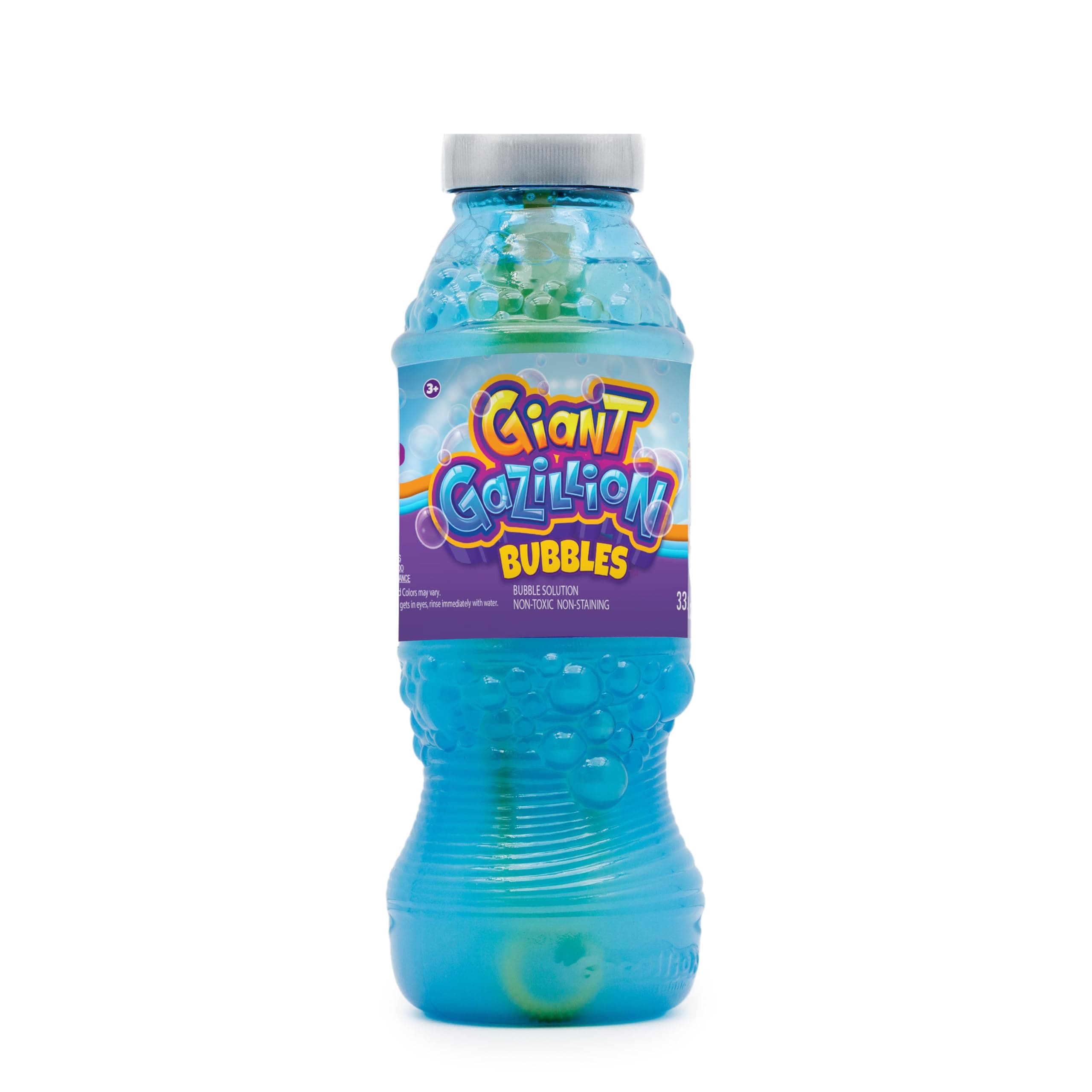 Gazillion Giant Bubble Solution1L – Creates Huge, Extra‑Elastic Bubbles, Safe &Non‑Toxic, Includes 7‑in‑1 Bubble Wand, Outdoor Refill for Wands, Machines &Kids’ Party Fun Ages3+ Blue 1L Giant Solution