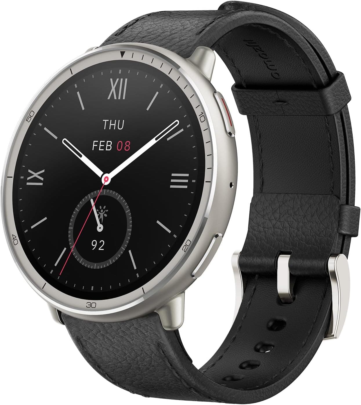 Amazfit Active 2 Premium Smart Watch Fitness Tracker (Round) for Android & iPhone, 10 Day Battery, Water Resistant, GPS Maps, Heart & Sleep Monitor, HYROX Mode, Sapphire Glass, Leather + Sport Strap Premium Round - Two Straps